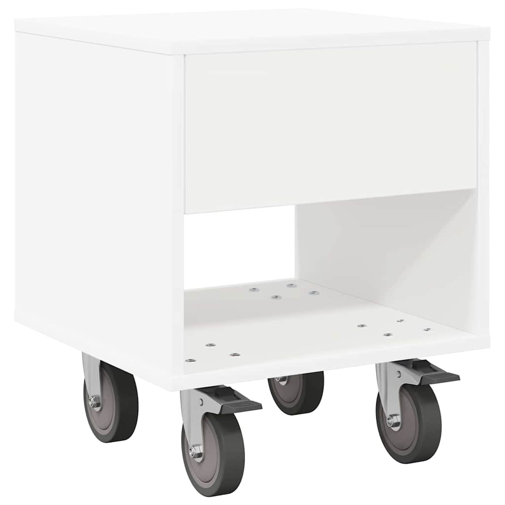 Comodino 2 pcs Bianco 40,5 x 40 x 48 cm Legno multistrato