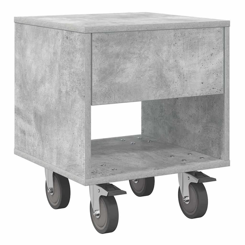 Comodino Grigio cemento 40,5 x 40 x 48 cm Legno multistrato