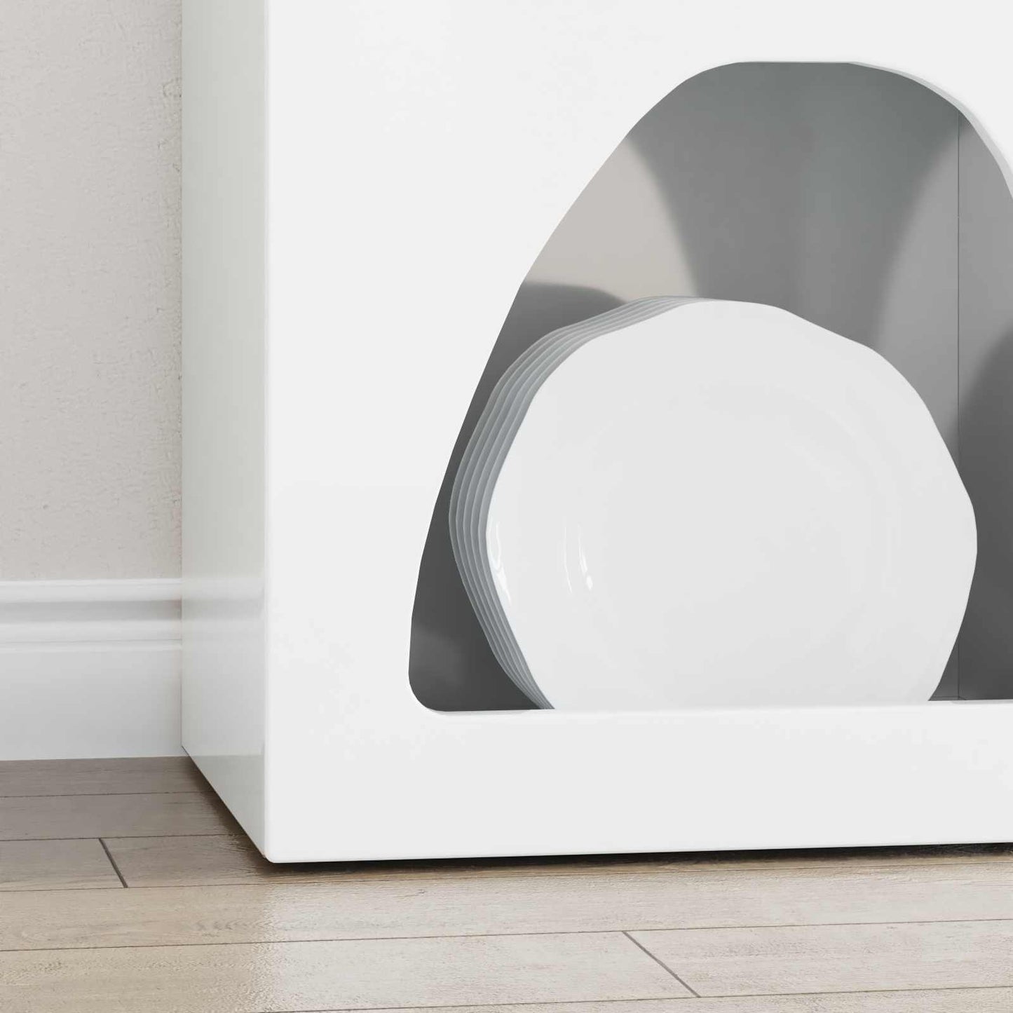 Credenza Bianco Lucido 40 x 35 x 100,5 cm Legno multistrato