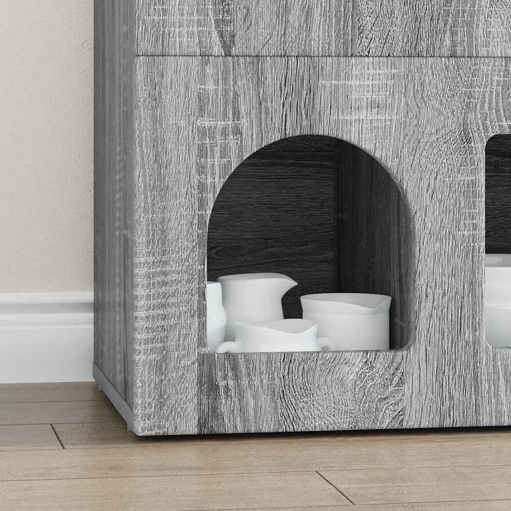 Credenza Grigio Sonoma 80.5 x 35 x 59 cm Legno multistrato