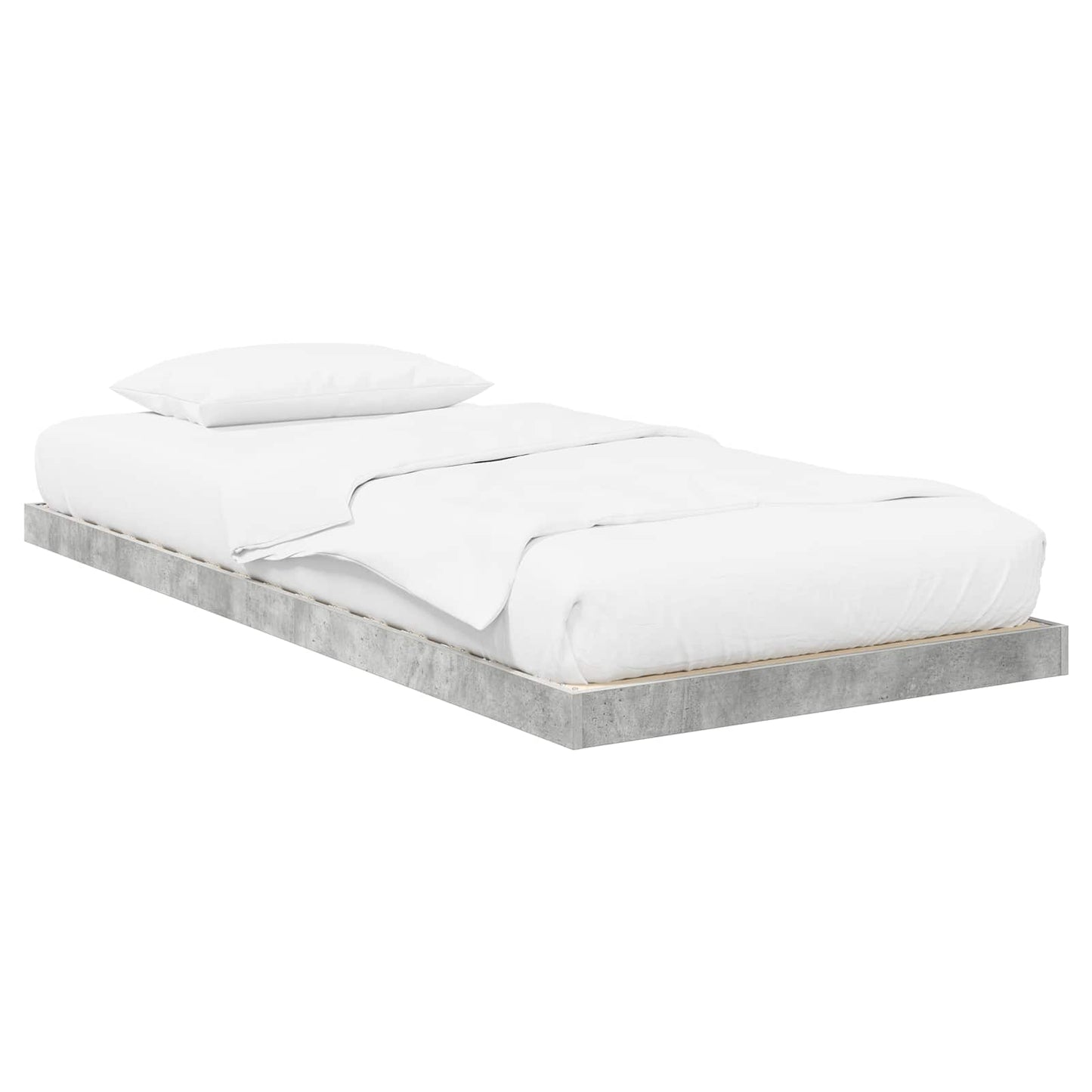 Struttura letto a terra Grigio cemento 80 x 200 cm