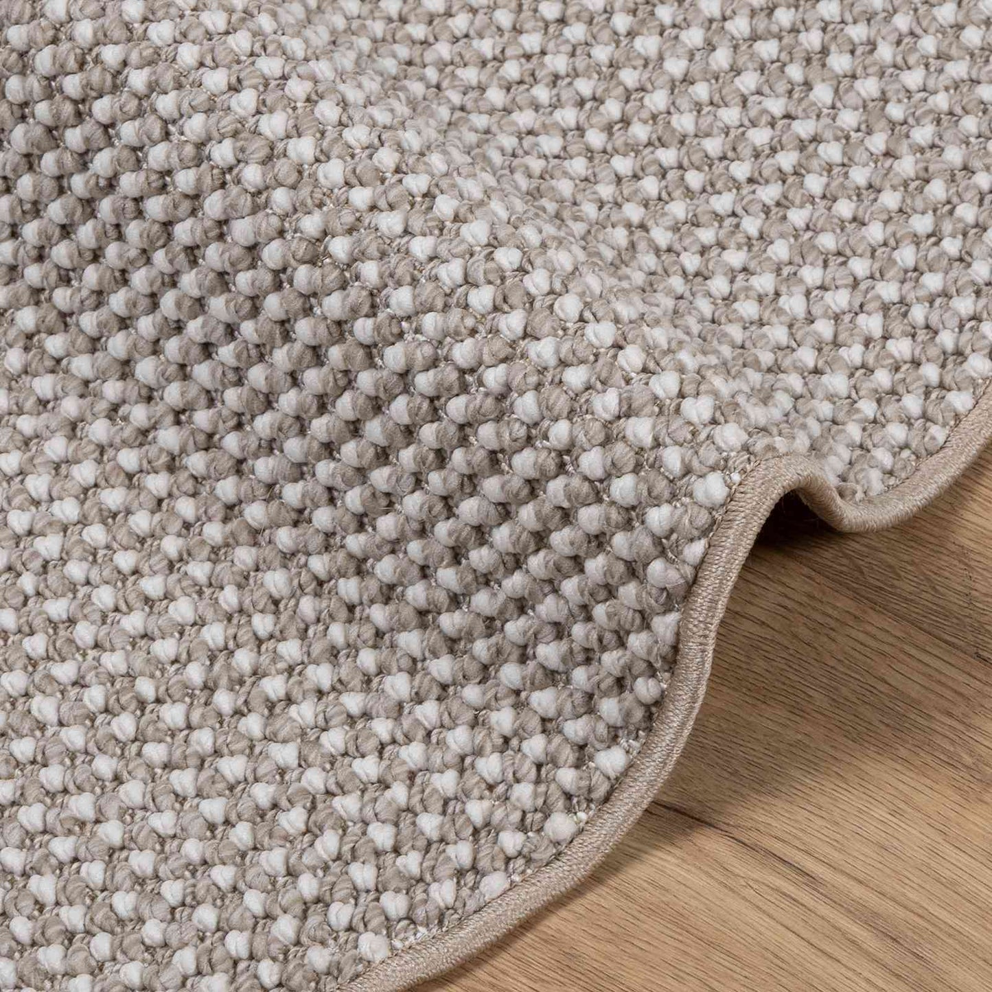 Tappeti per area Rotondo LUGO Crema e Taupe Ø 120 CM Poliestere