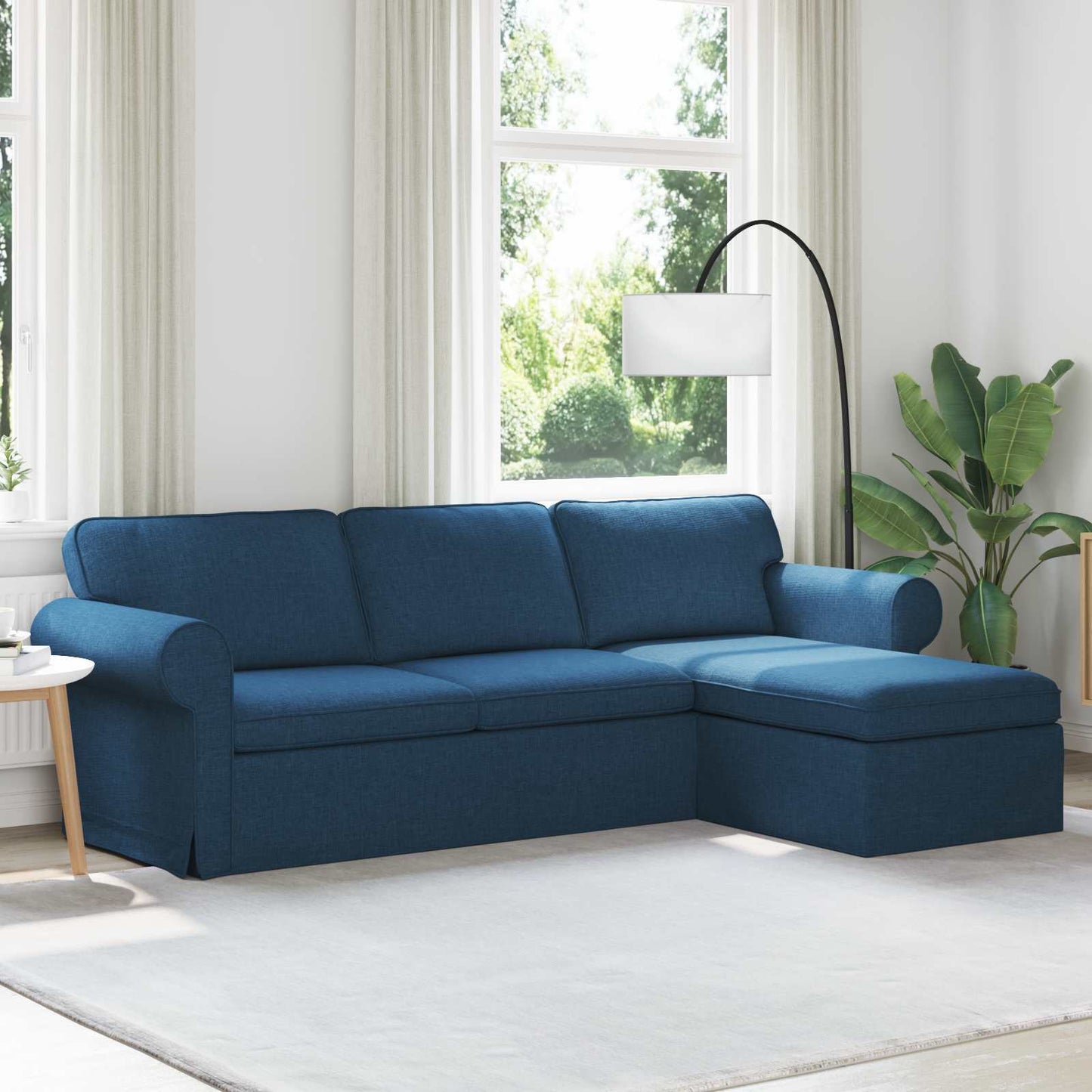 Divano Blu 215 x 138 x 80 cm Tessuto