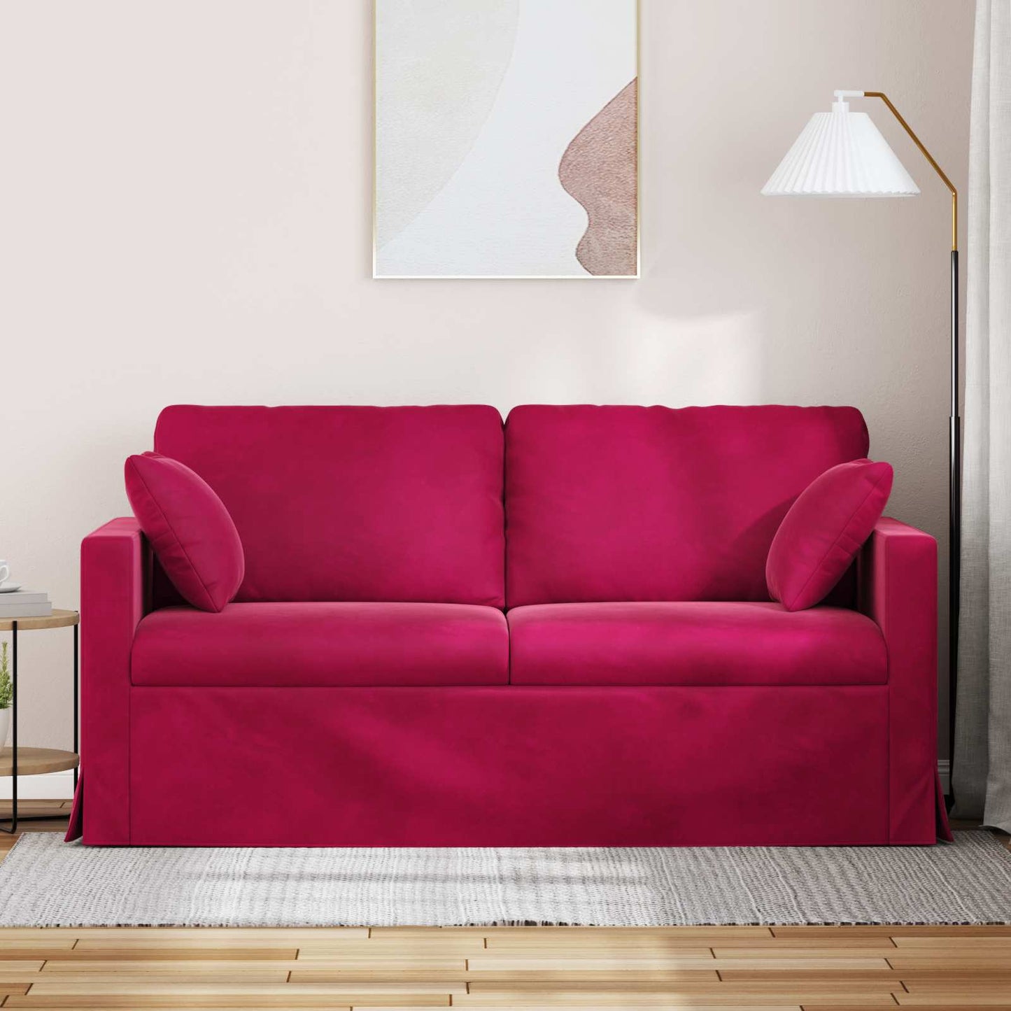 Divano Rosso Vino 158 x 78 x 80 cm Velluto