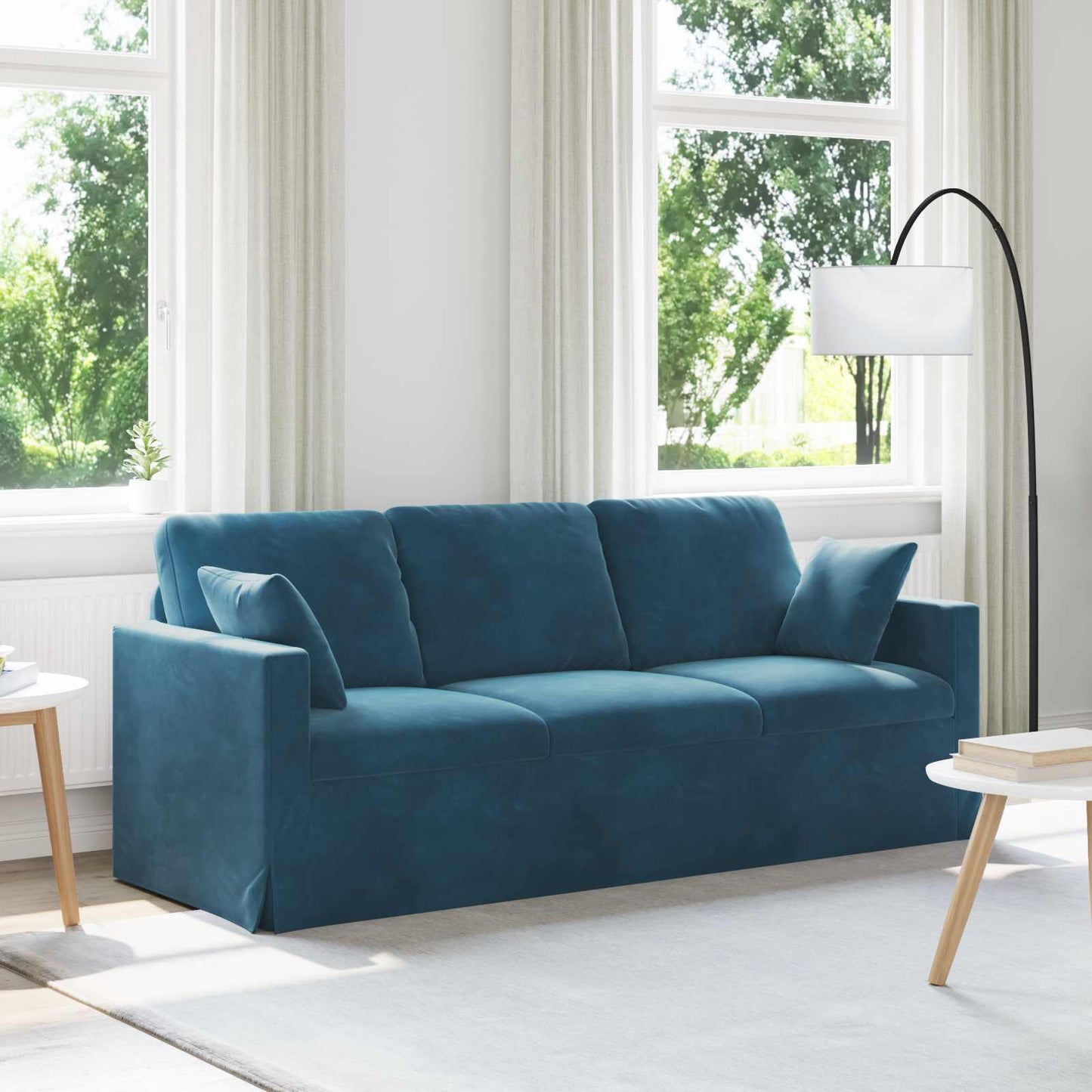 Divano Blu 198 x 78 x 80 cm Velluto