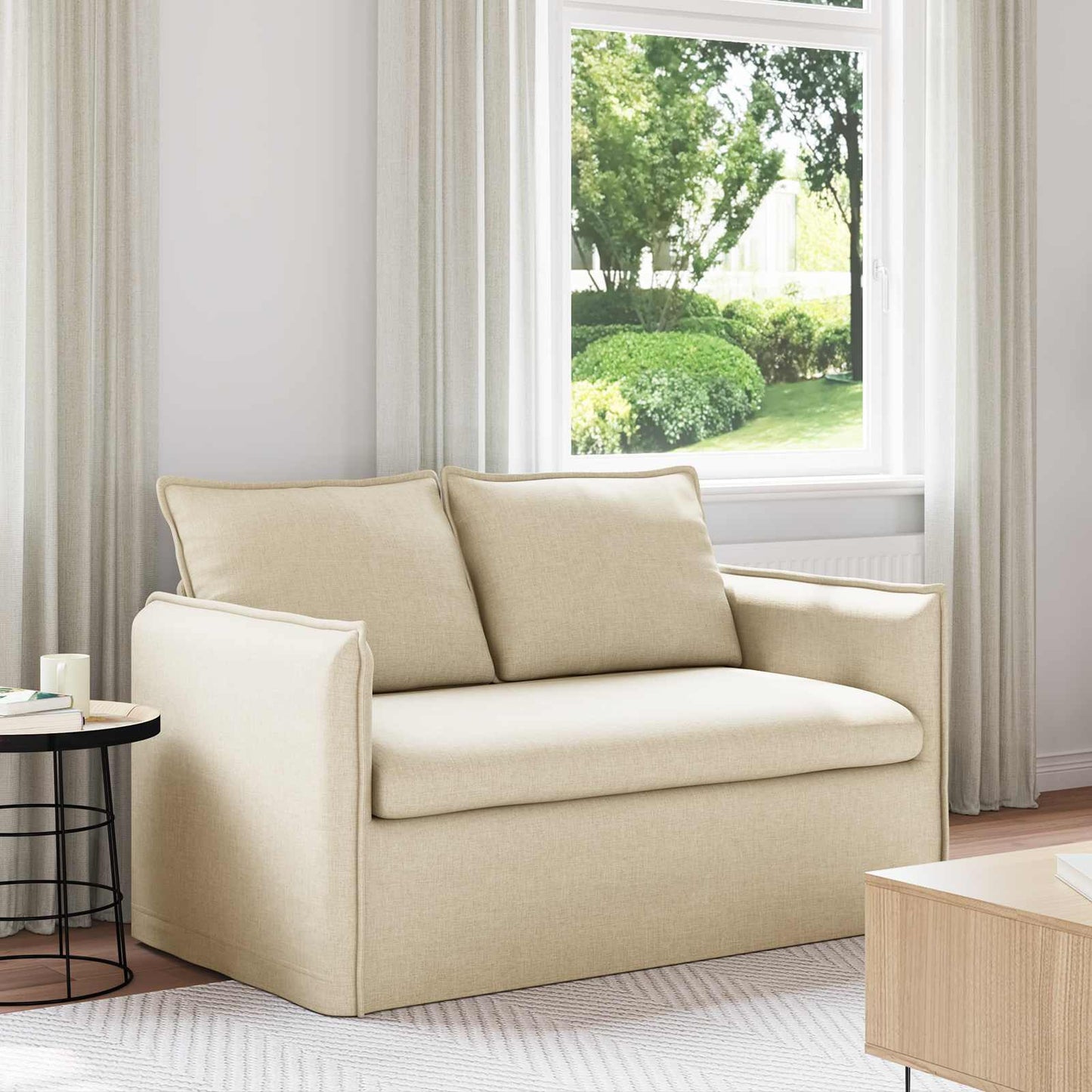 Divano Crema 136 x 82 x 85 cm Tessuto