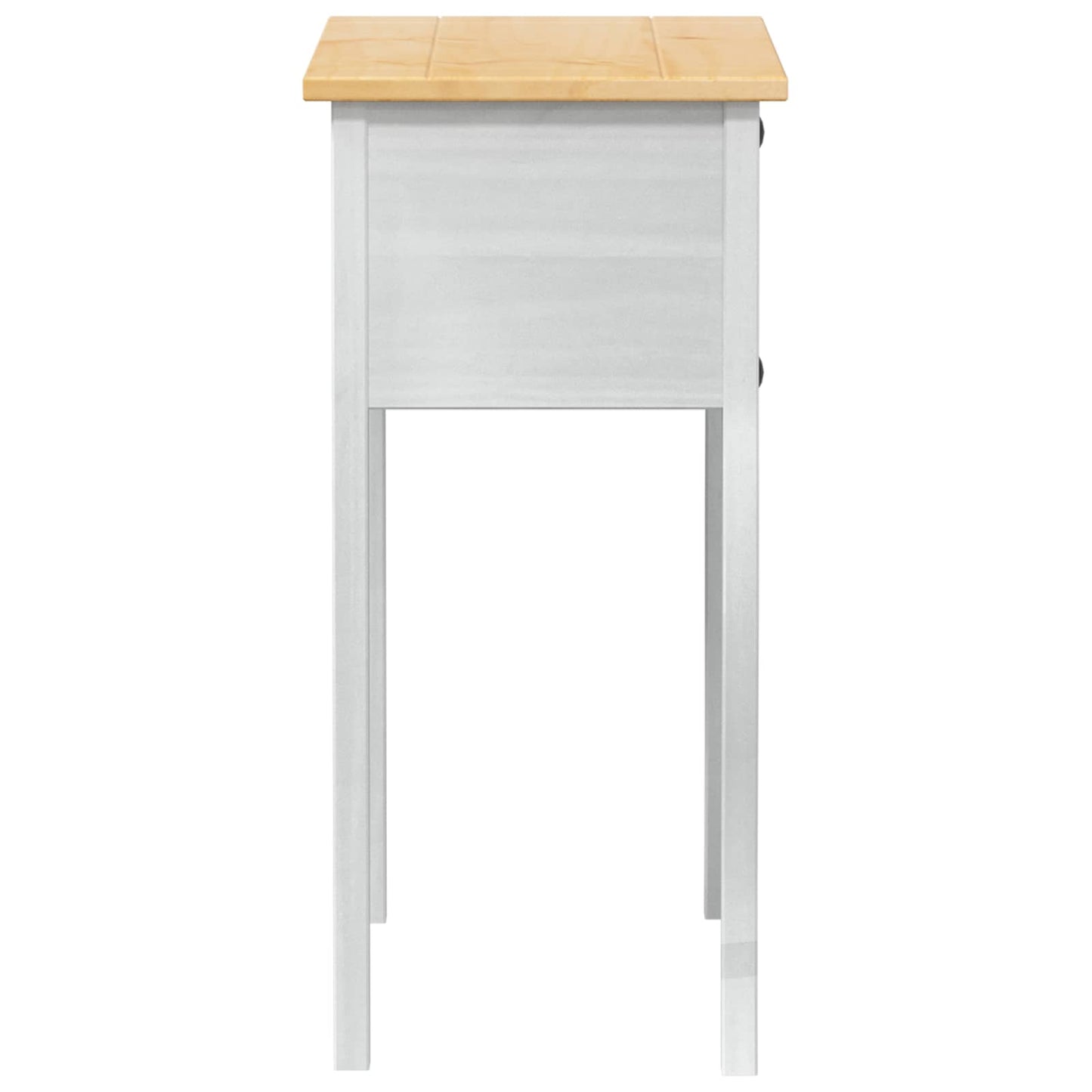 Tavolo Consolle Bianco 73 x 35 x 73 cm Pino massello