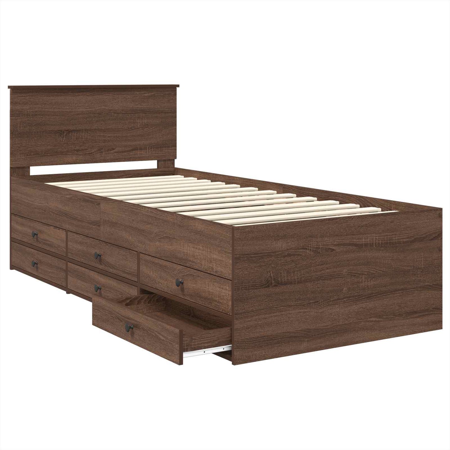 Daybed Rovere Marrone e Nero 100 x 200 cm Legno multistrato