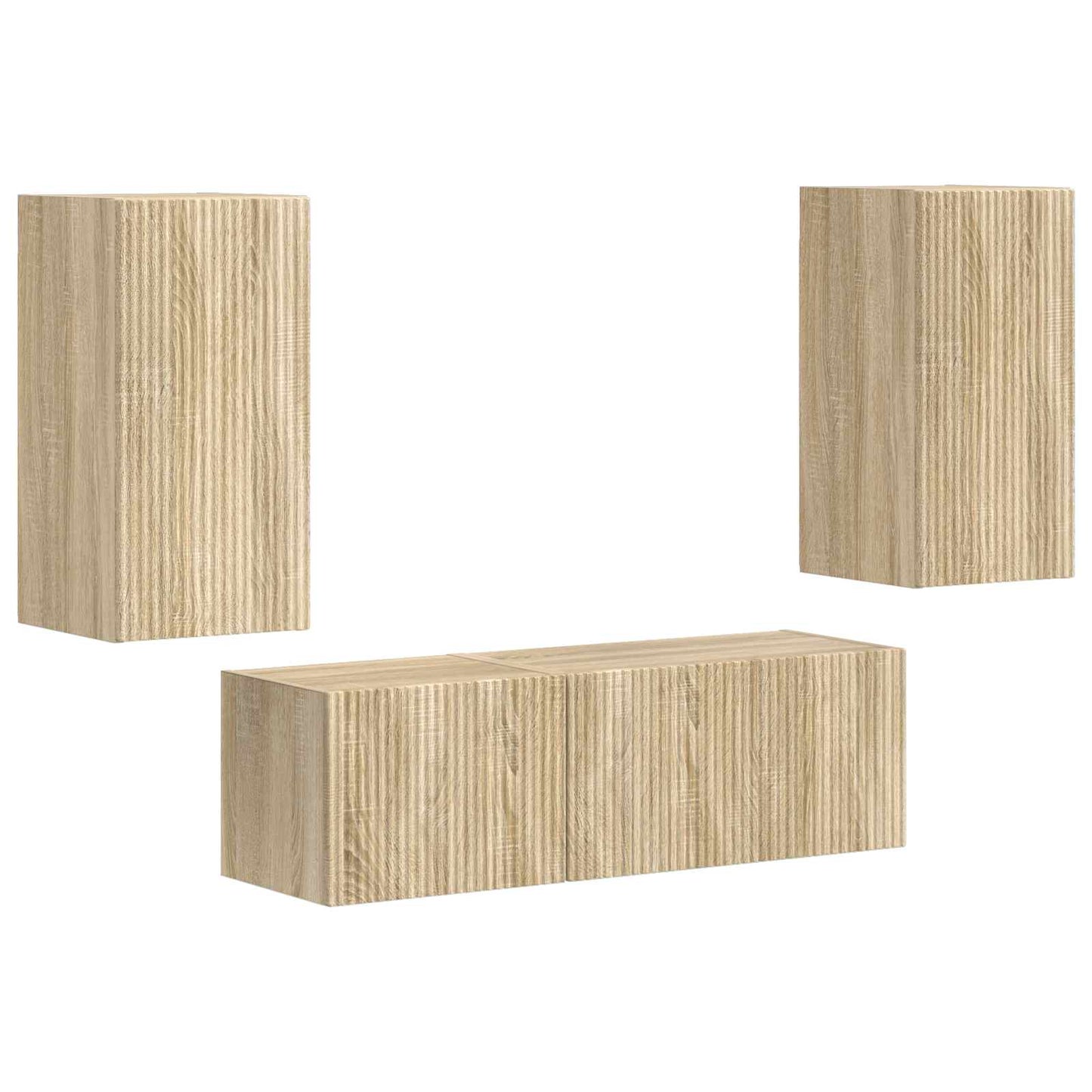 Set di Mobiletto da TV a Parete 4 pcs Rovere Sonoma