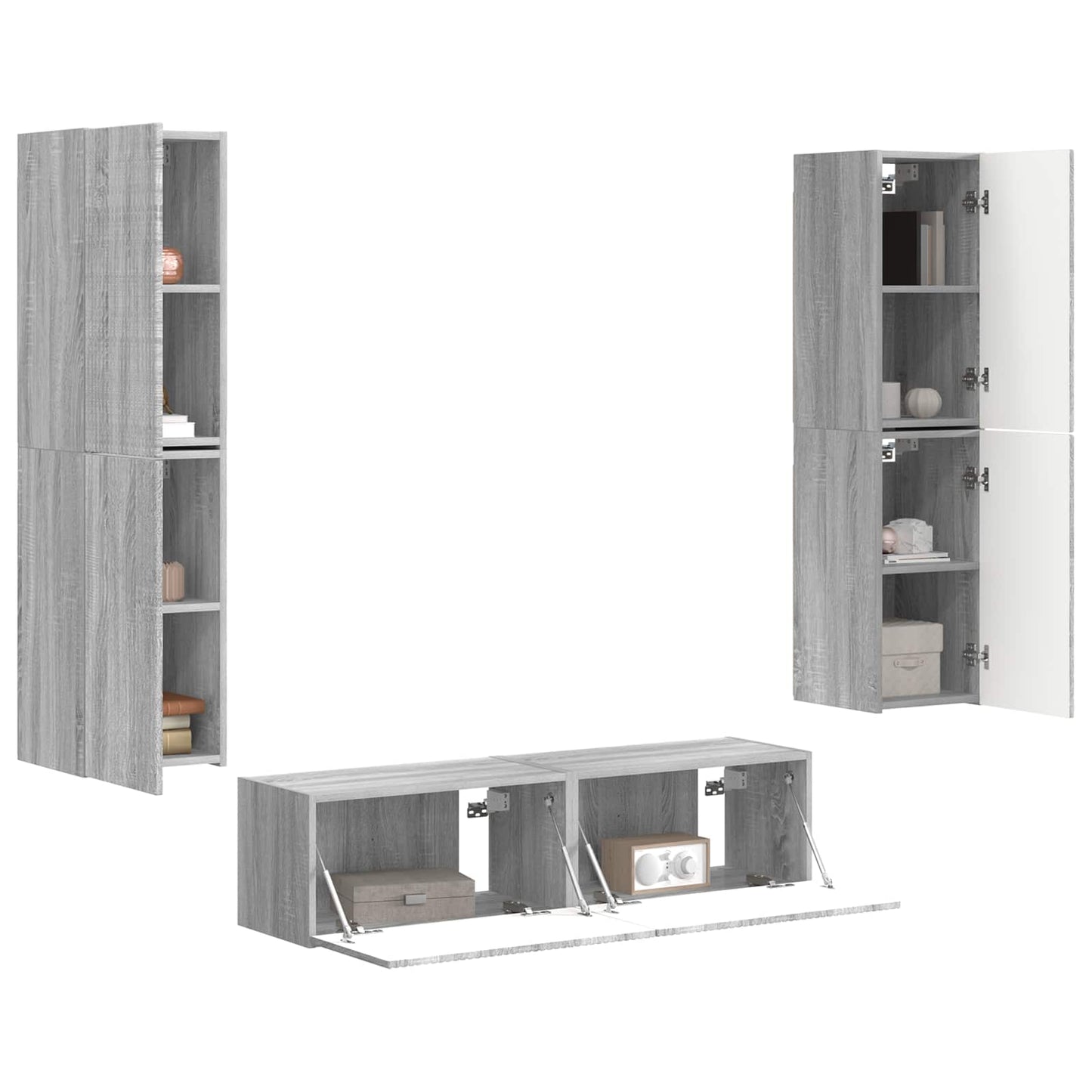 Set mobile TV 6 pcs Grigio Sonoma Legno multistrato