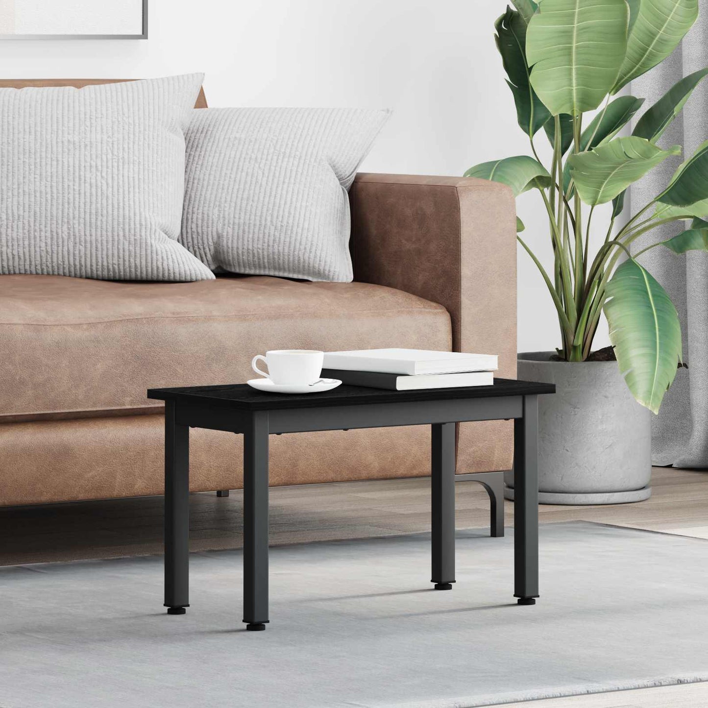 Tavolino da salotto Rovere Nero 60 x 30 x 36 cm