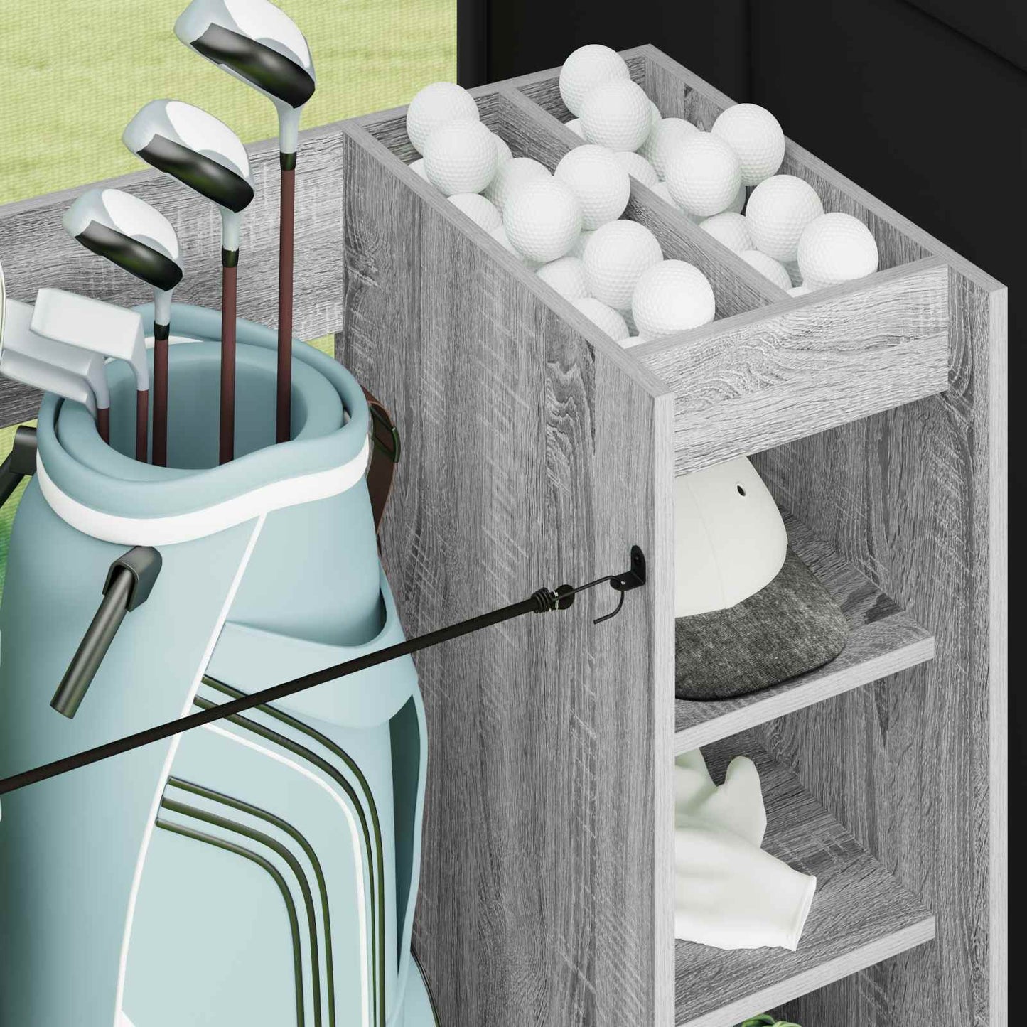 Armadio per Golf con ruota Grigio Sonoma 120 x 45 x 98 cm
