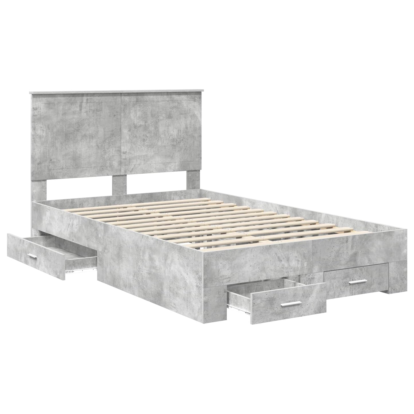 Struttura del letto con testiera Grigio cemento 120 x 190 cm