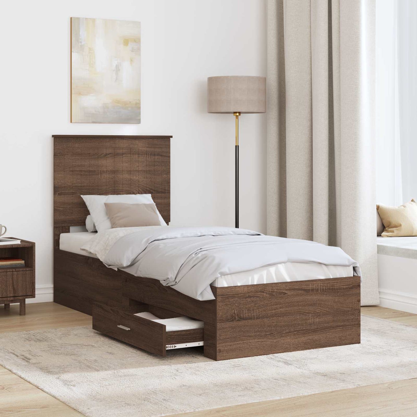 Struttura del letto Rovere Marrone e Argento 70 x 190 cm