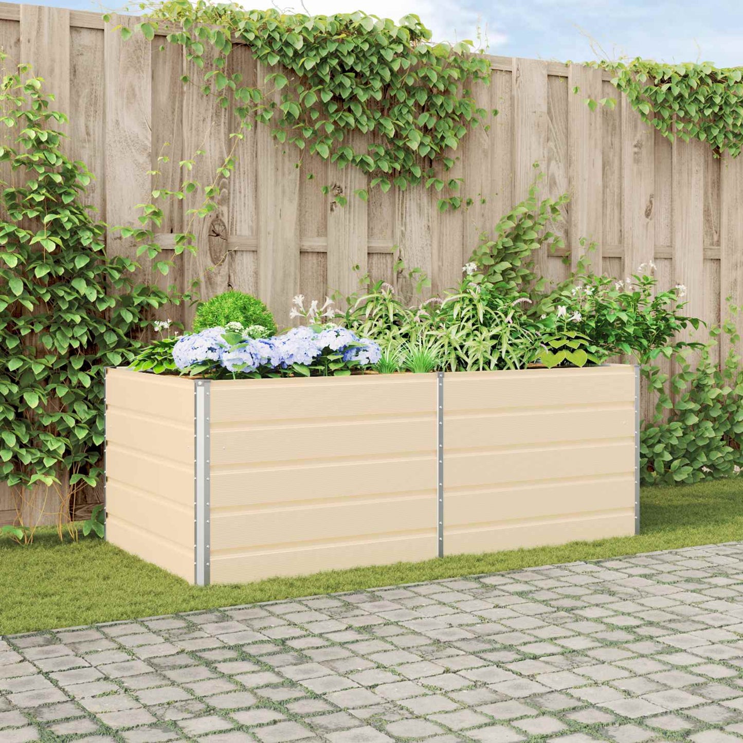 Fioriera Avorio 195 x 100 x 75 cm Acciaio zincato