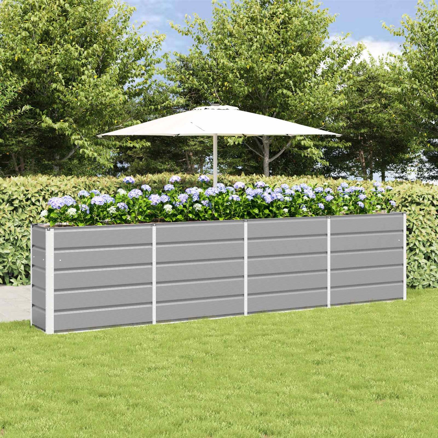 Fioriera Grigio chiaro 160 x 40 x 75 cm Acciaio