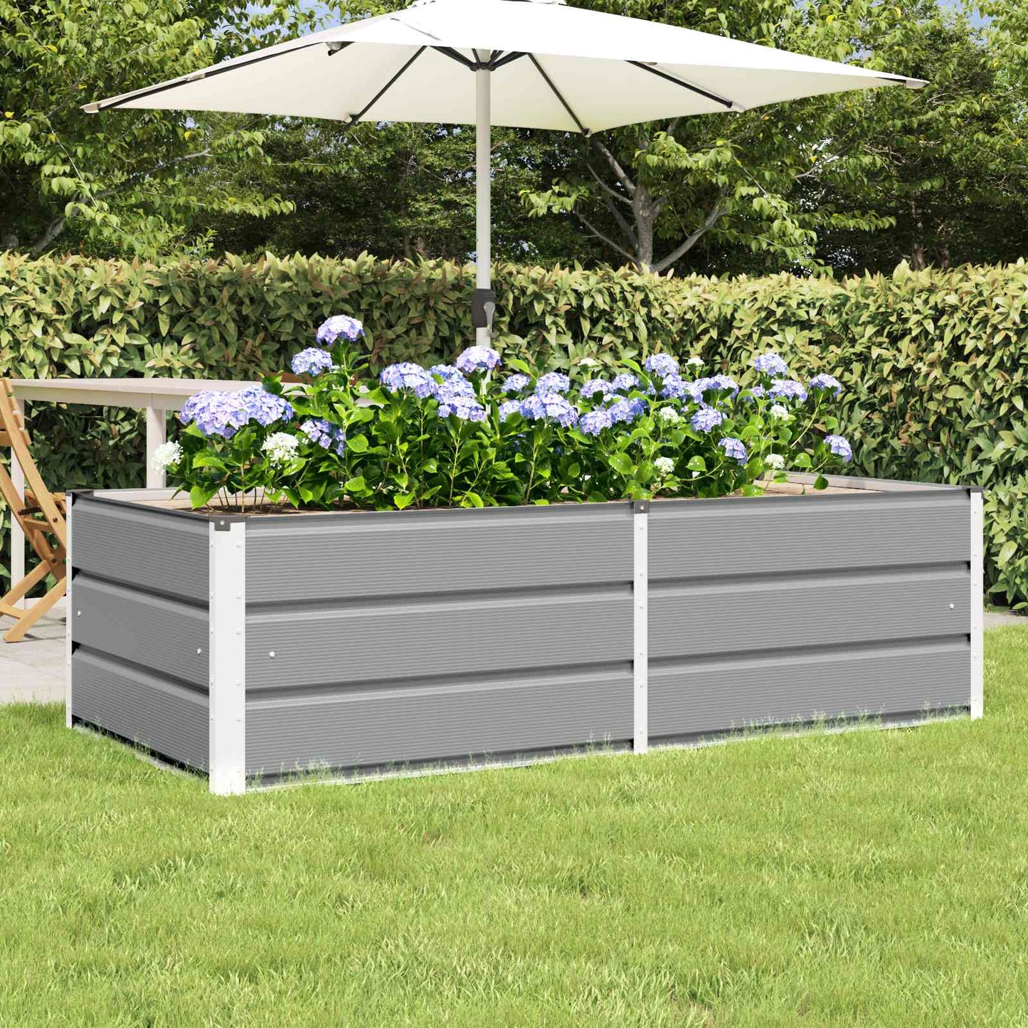 Fioriera Grigio chiaro 160 x 80 x 45 cm Acciaio