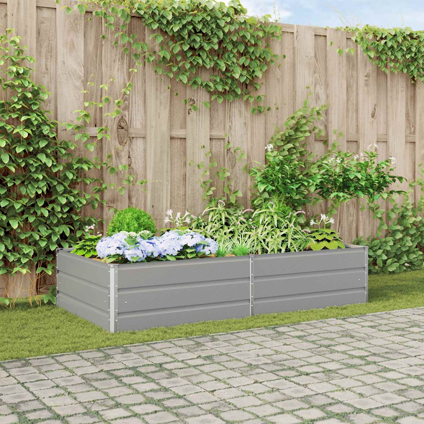 Fioriera Grigio chiaro 195 x 100 x 45 cm Acciaio zincato