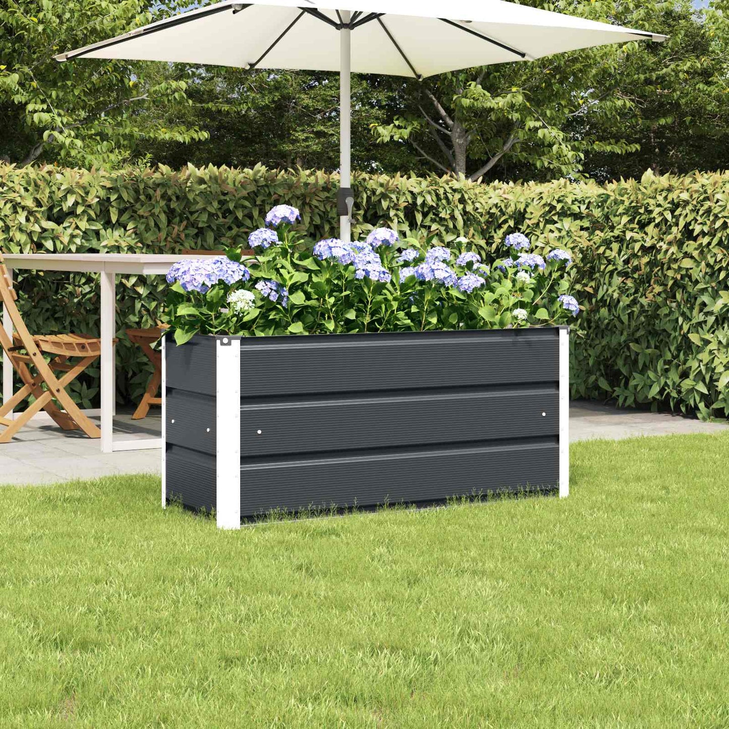 Fioriera Antracite 100 x 40 x 45 cm Acciaio