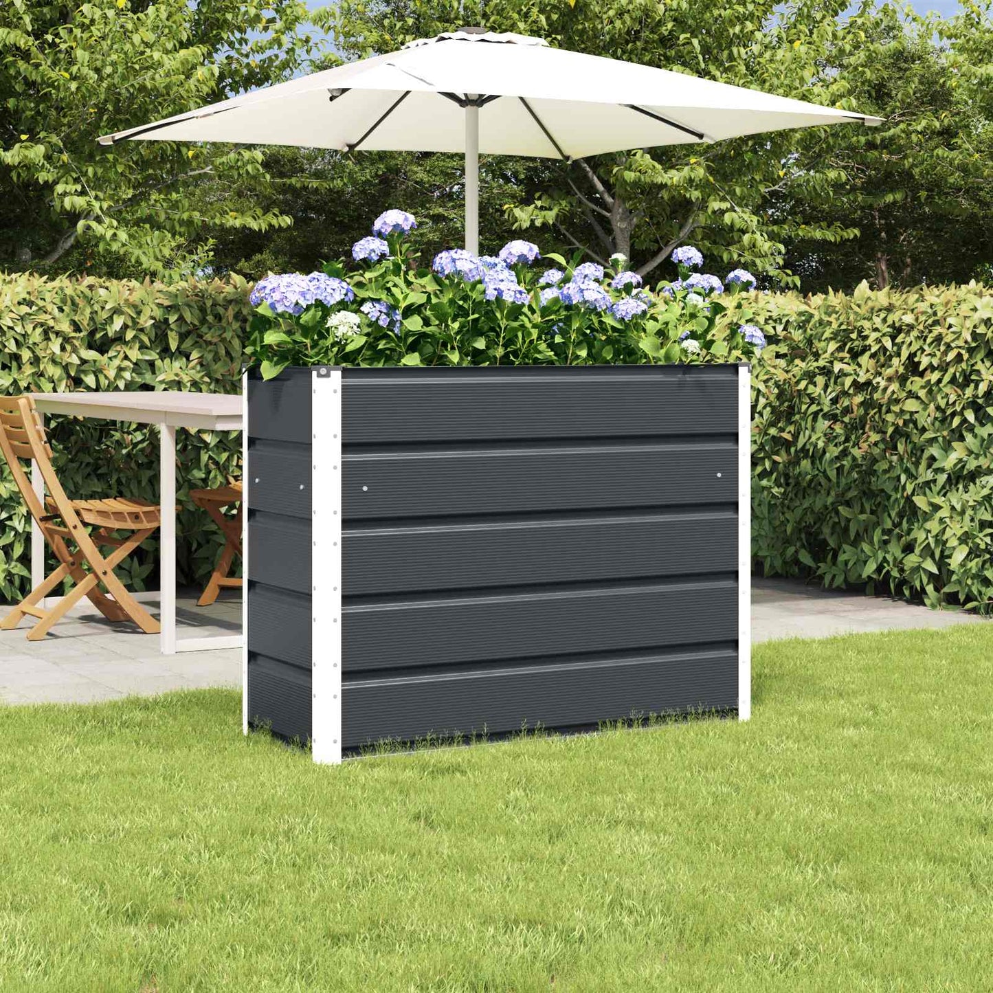 Fioriera Antracite 100 x 40 x 75 cm Acciaio