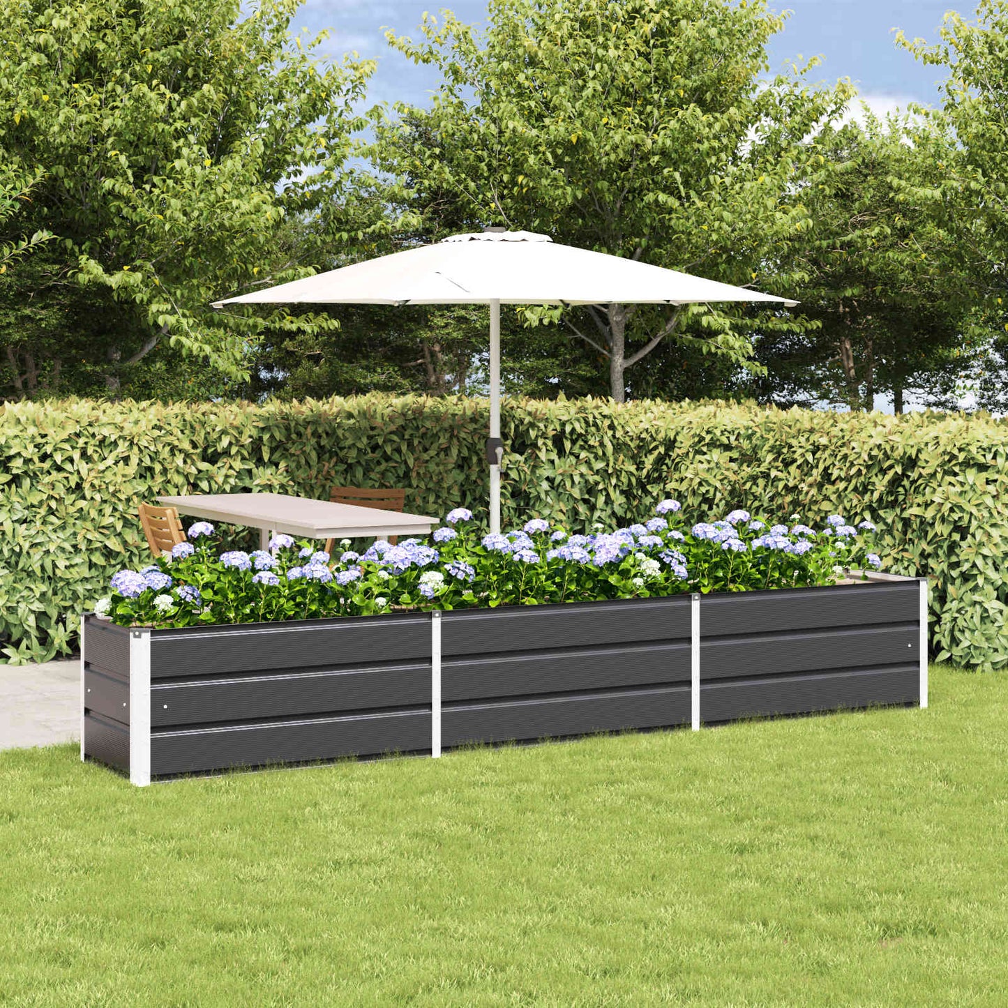 Fioriera Antracite 290 x 50 x 45 cm Acciaio zincato
