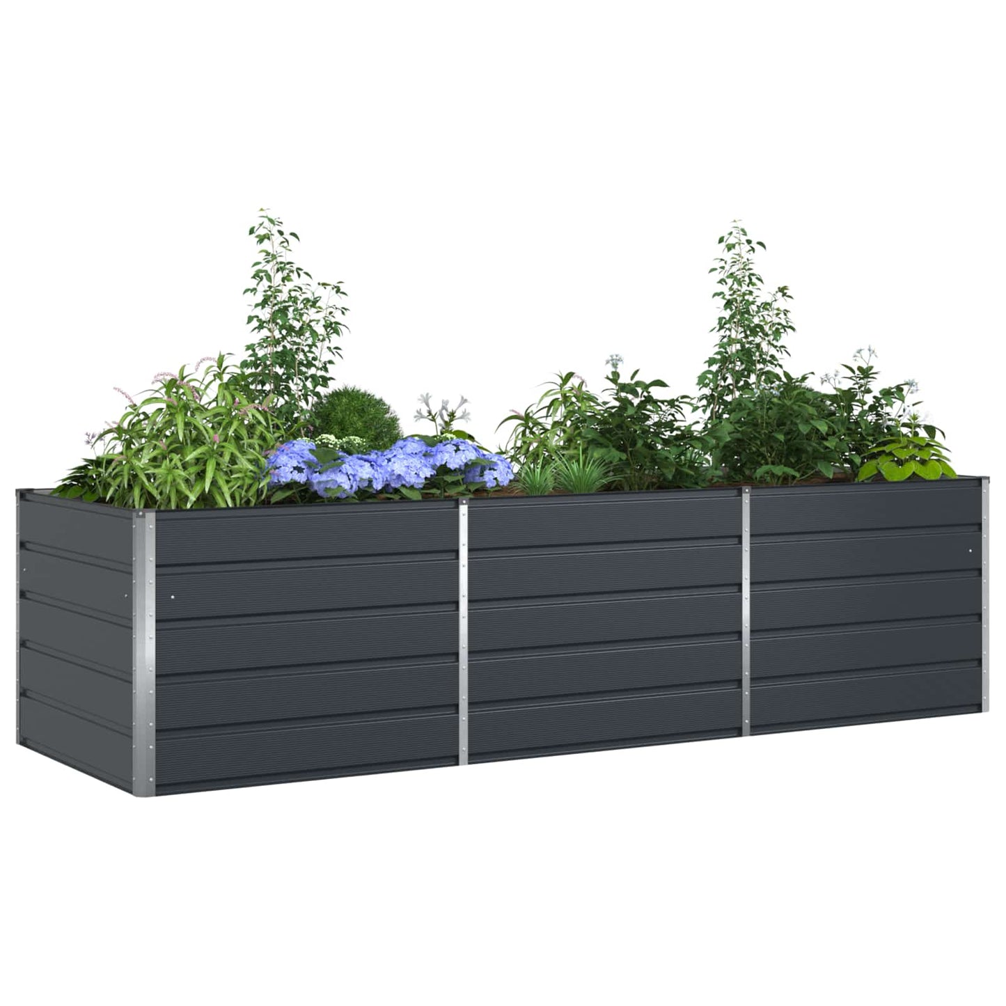 Fioriera Antracite 290 x 100 x 75 cm Acciaio zincato