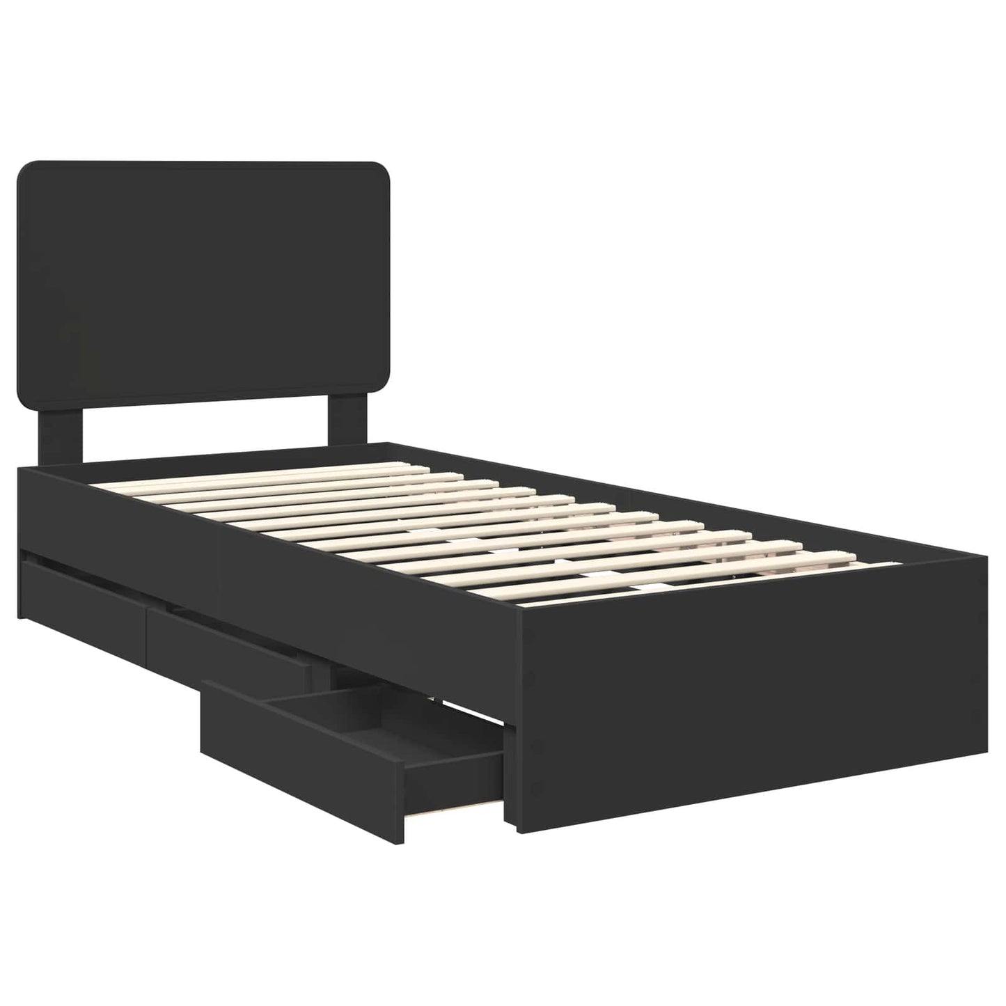 Struttura del letto Nero 90 x 200 cm Legno Ingegnerizzato