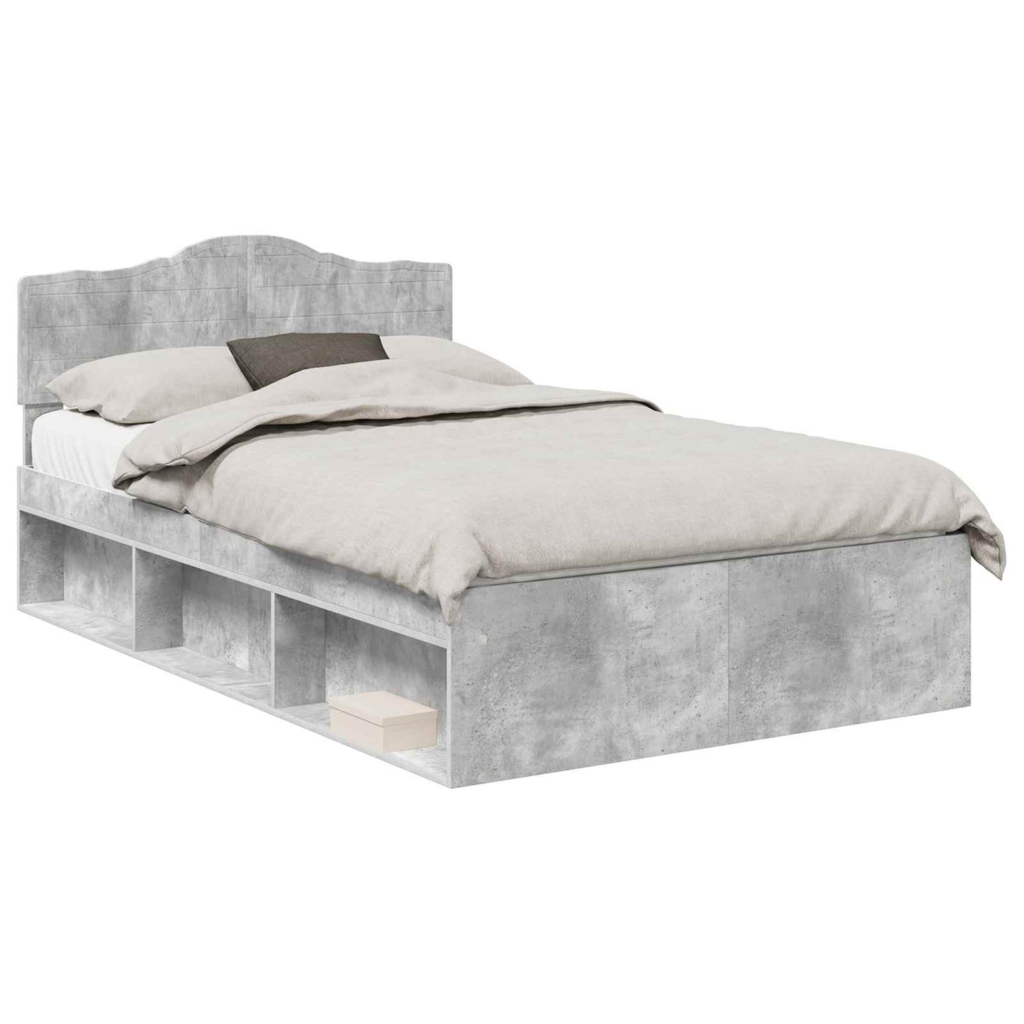 Struttura del letto Calcestruzzo 120 x 190 cm Pino massello