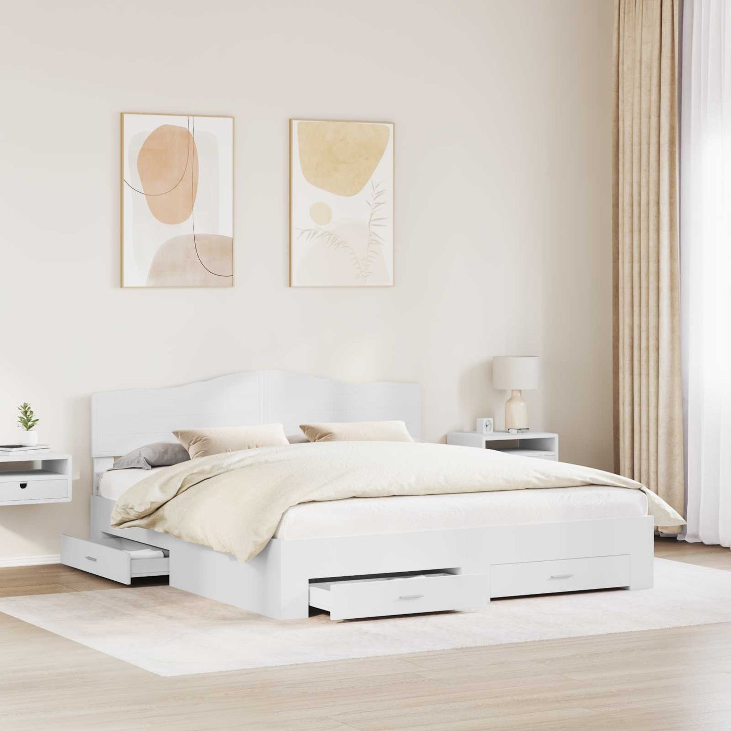 Struttura del letto Bianco 180 x 200 cm Legno multistrato