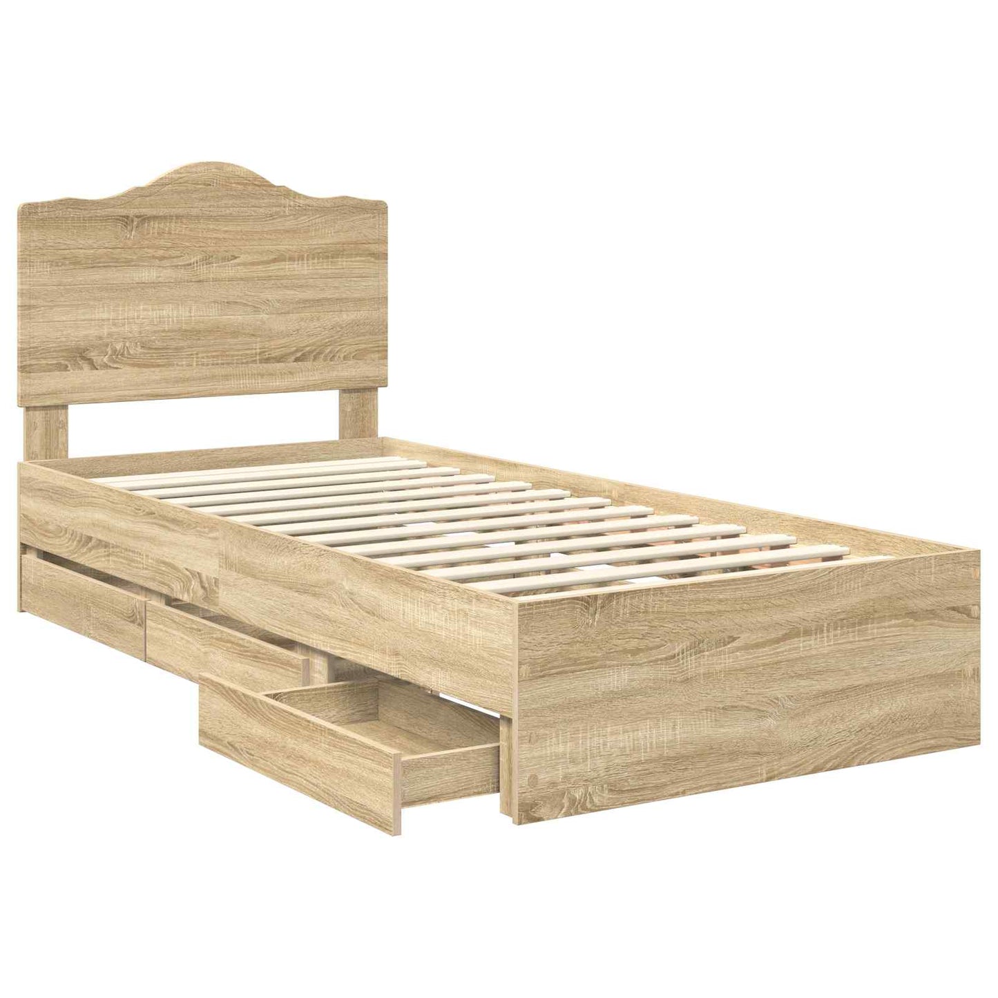 Struttura del letto con cassetto Rovere Sonoma 75 x 190 cm