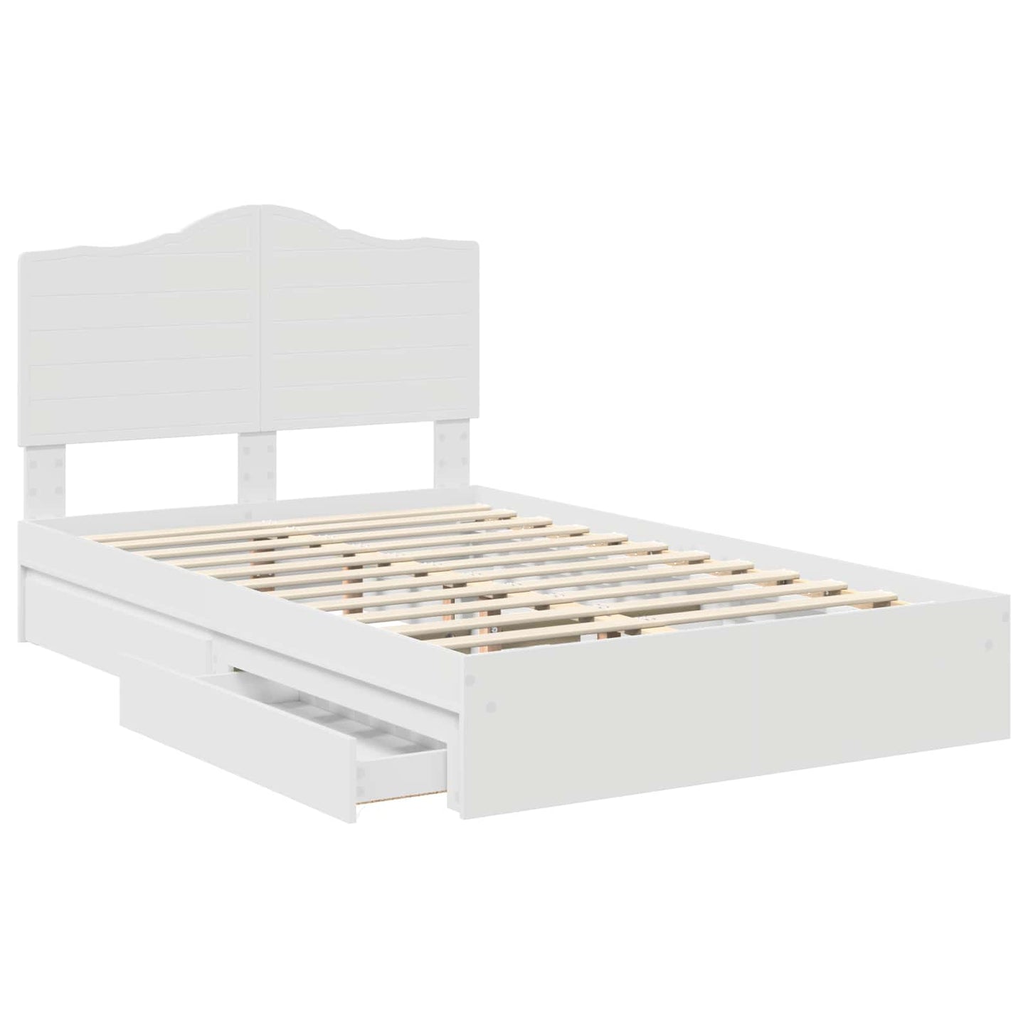 Letto con Contenitore Bianco 120 x 190 cm Legno multistrato