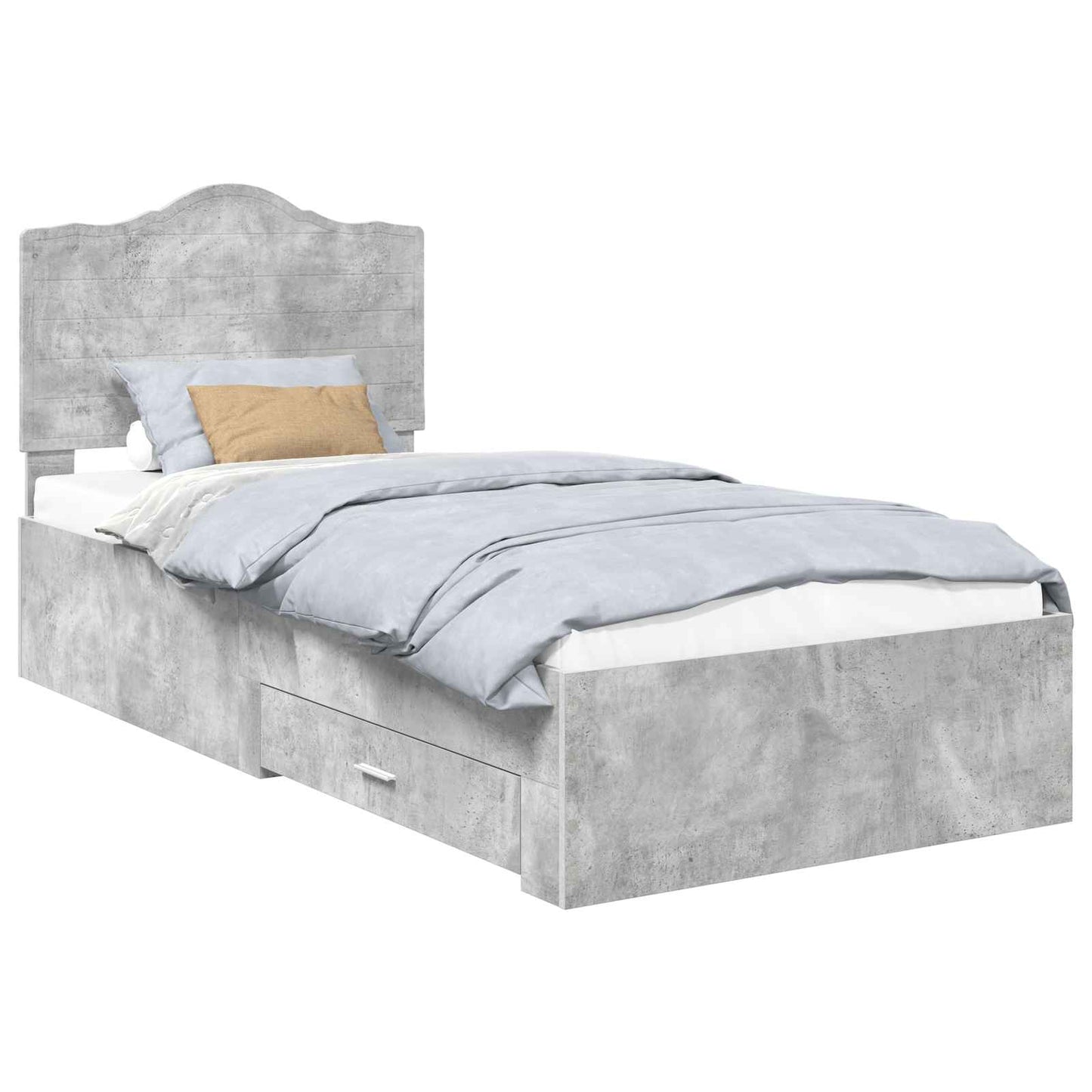 Struttura del letto con testiera Grigio cemento 100 x 200 cm