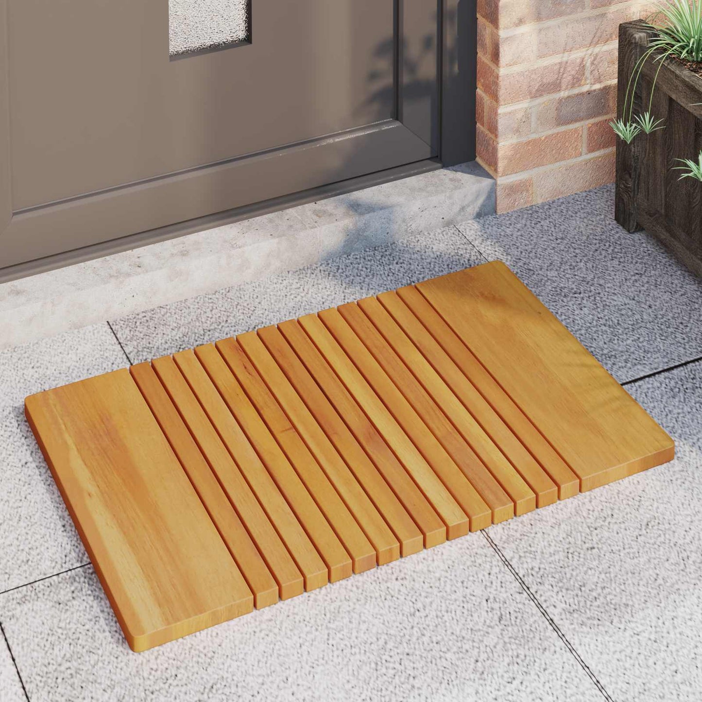 Tappeto da bagno Tinta unita Marrone 59 x 40 cm legno