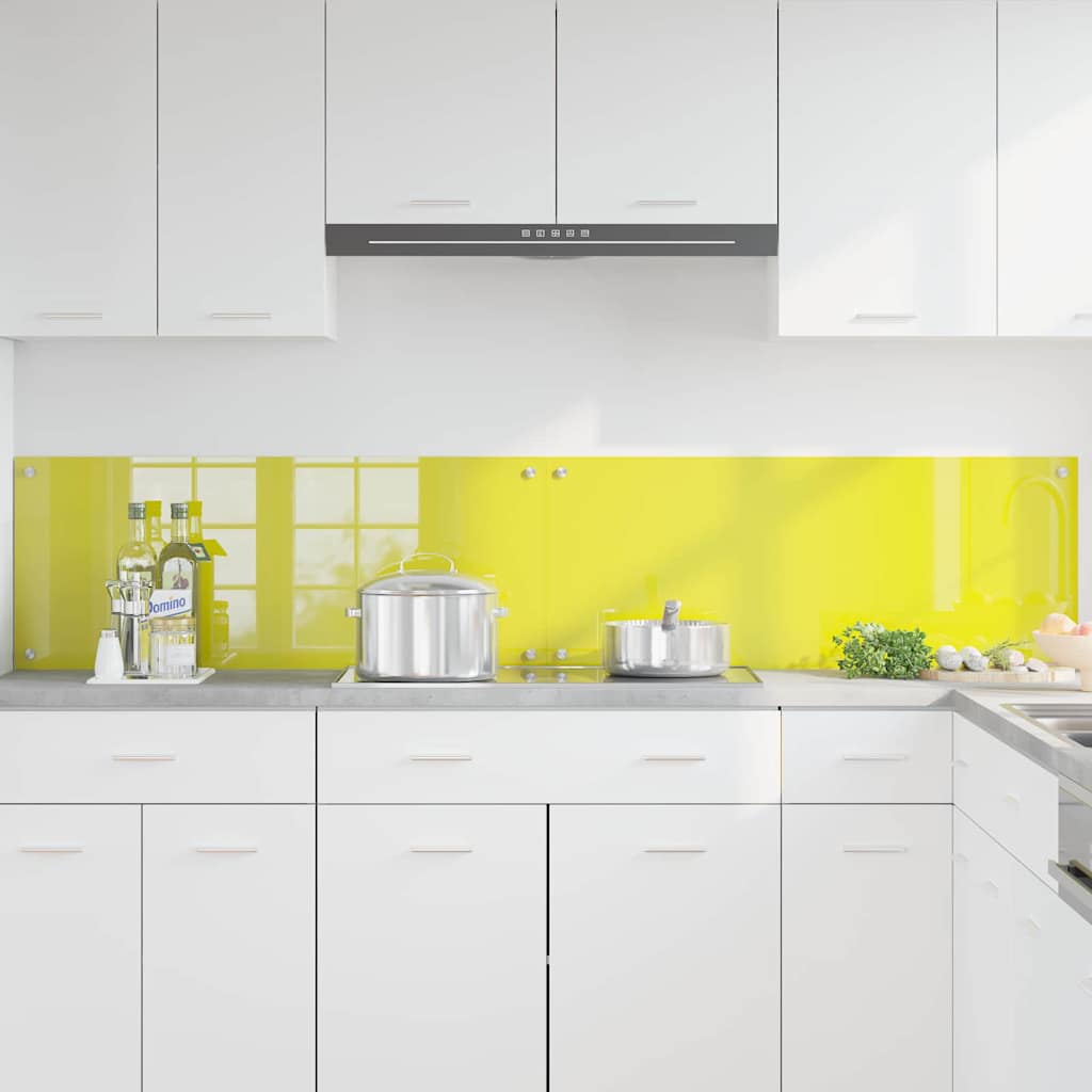 Schienale da cucina 2 pcs Giallo 100 x 40 cm vetro temperato