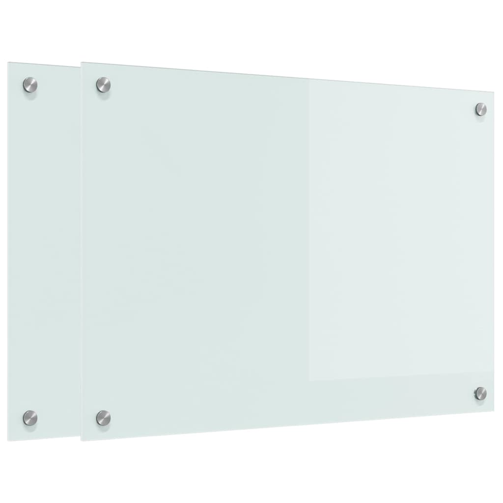 Schienale da cucina 2 pcs Bianco 70 x 50 cm vetro temperato