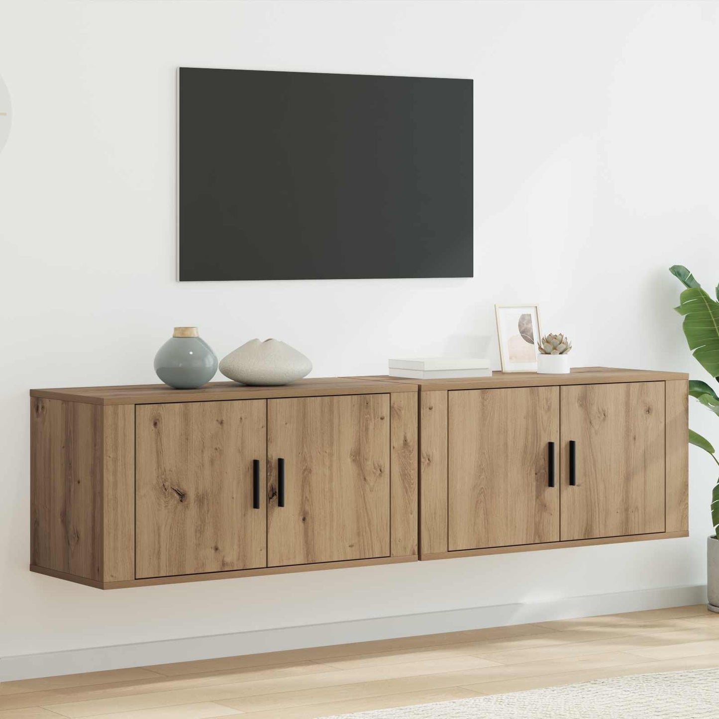 Set Mobile TV da Parete 2 pcs Rovere artigianale