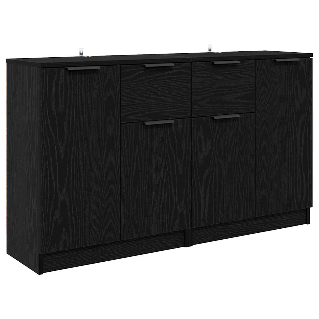 Sideboards 2 pcs Rovere Nero 60 x 30 x 70 cm Legno multistrato
