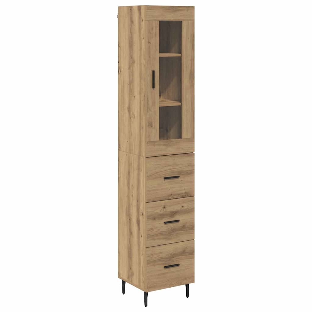 Credenza con cassetto Rovere artigianale 34,5 x 34 x 180 cm
