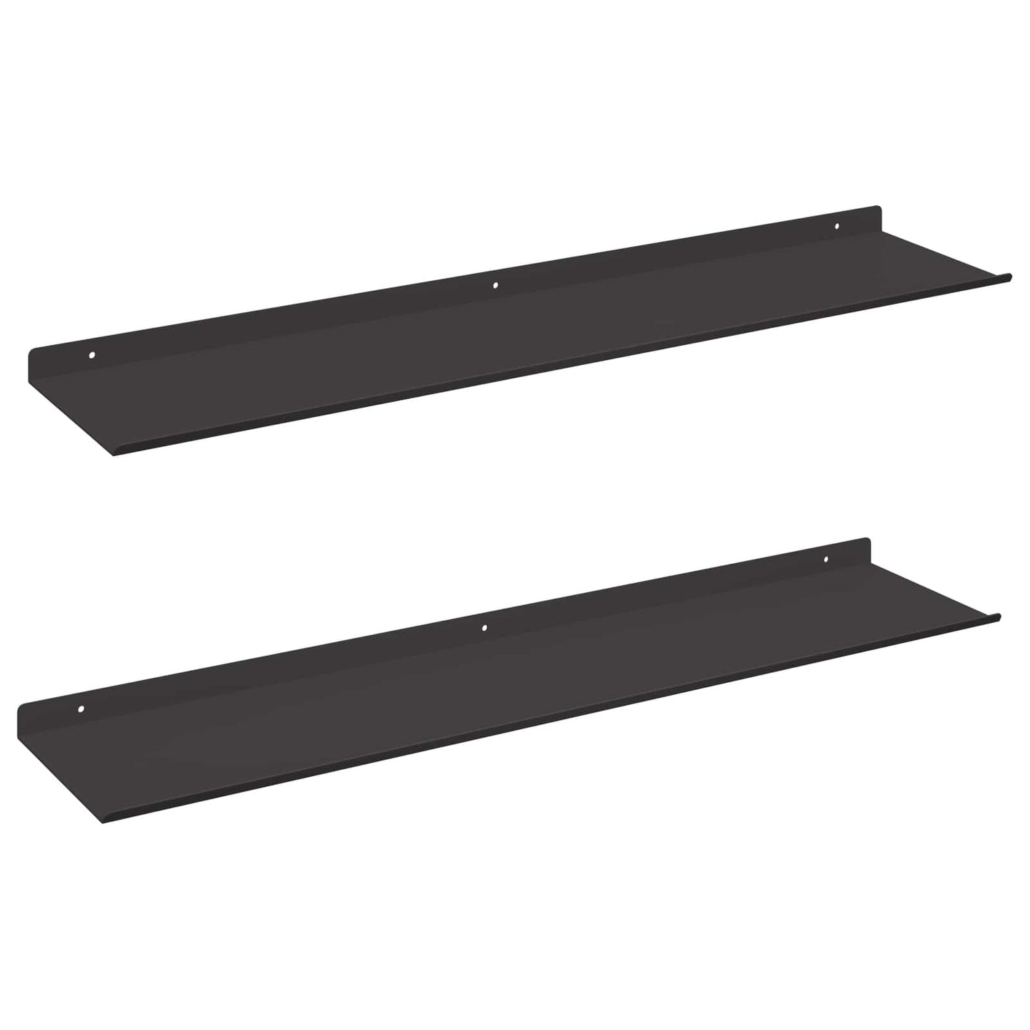 Mensola sospesa 2 pcs Nero 80 x 18 x 2,5 cm Acciaio