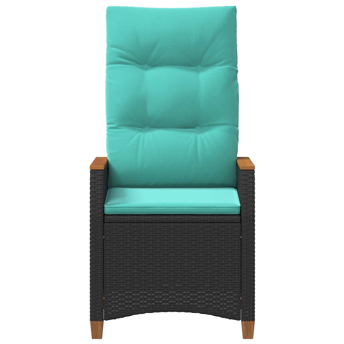 Sedia da giardino reclinabile Nero e Turchese polyrattan