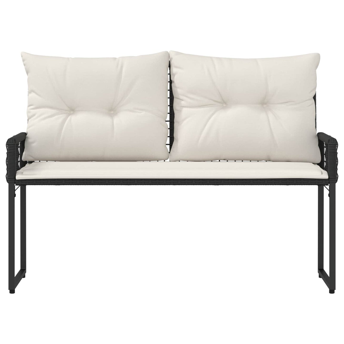 Panchina da esterno Nero e Bianco Crema 118 x 55 x 82 cm