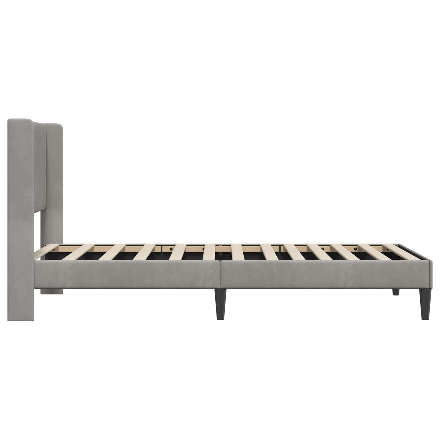 Struttura del letto Grigio chiaro 80 x 200 cm Velluto