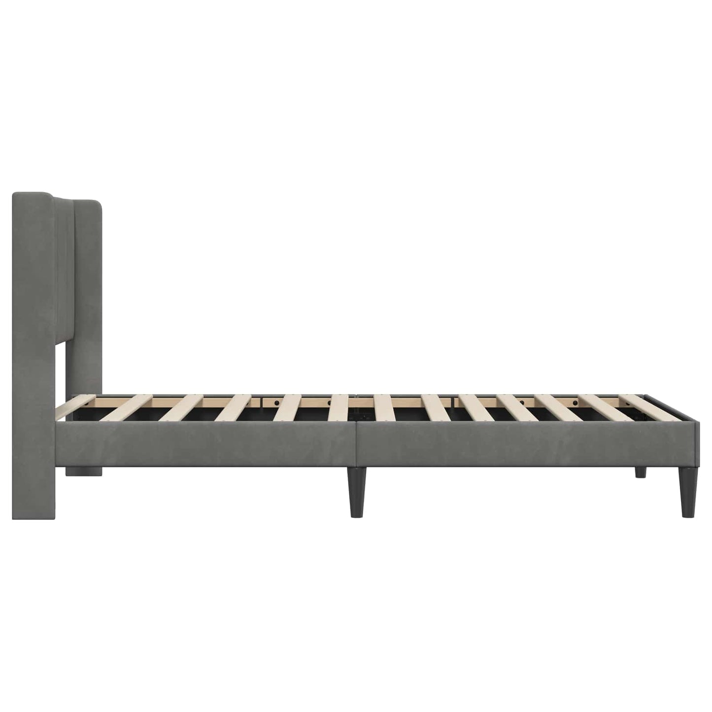Struttura del letto Grigio scuro 80 x 200 cm Velluto