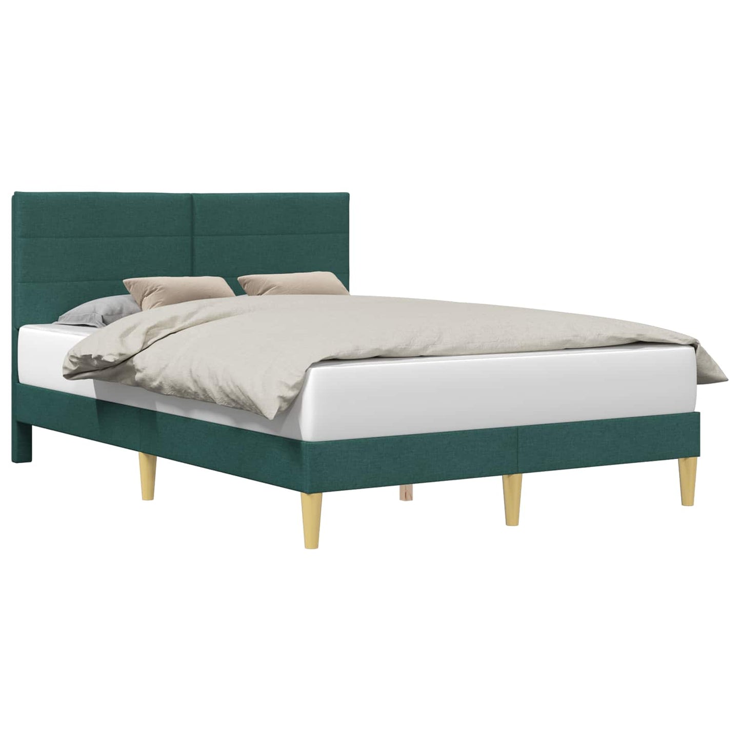 Struttura del letto Verde Scuro 140 x 190 cm Tessuto