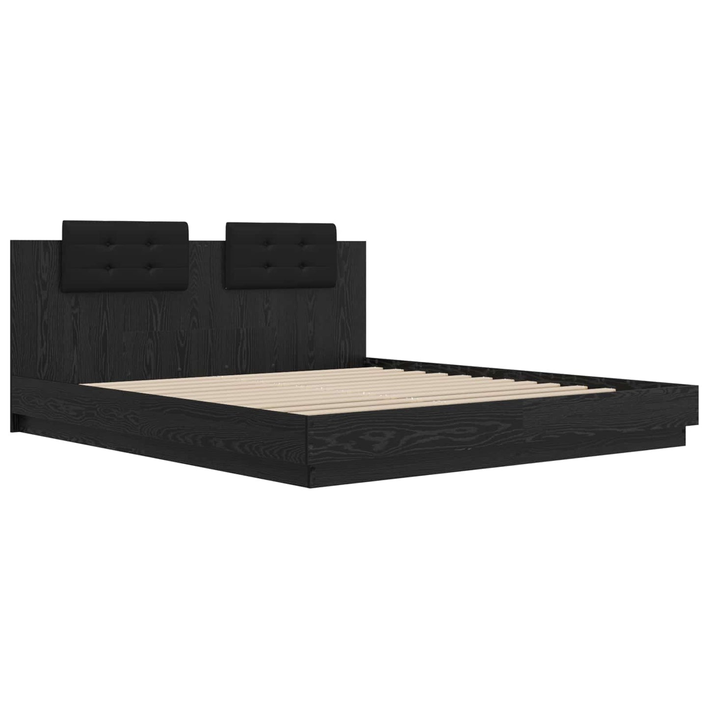 Struttura letto con testata Rovere Nero 180 x 200 cm