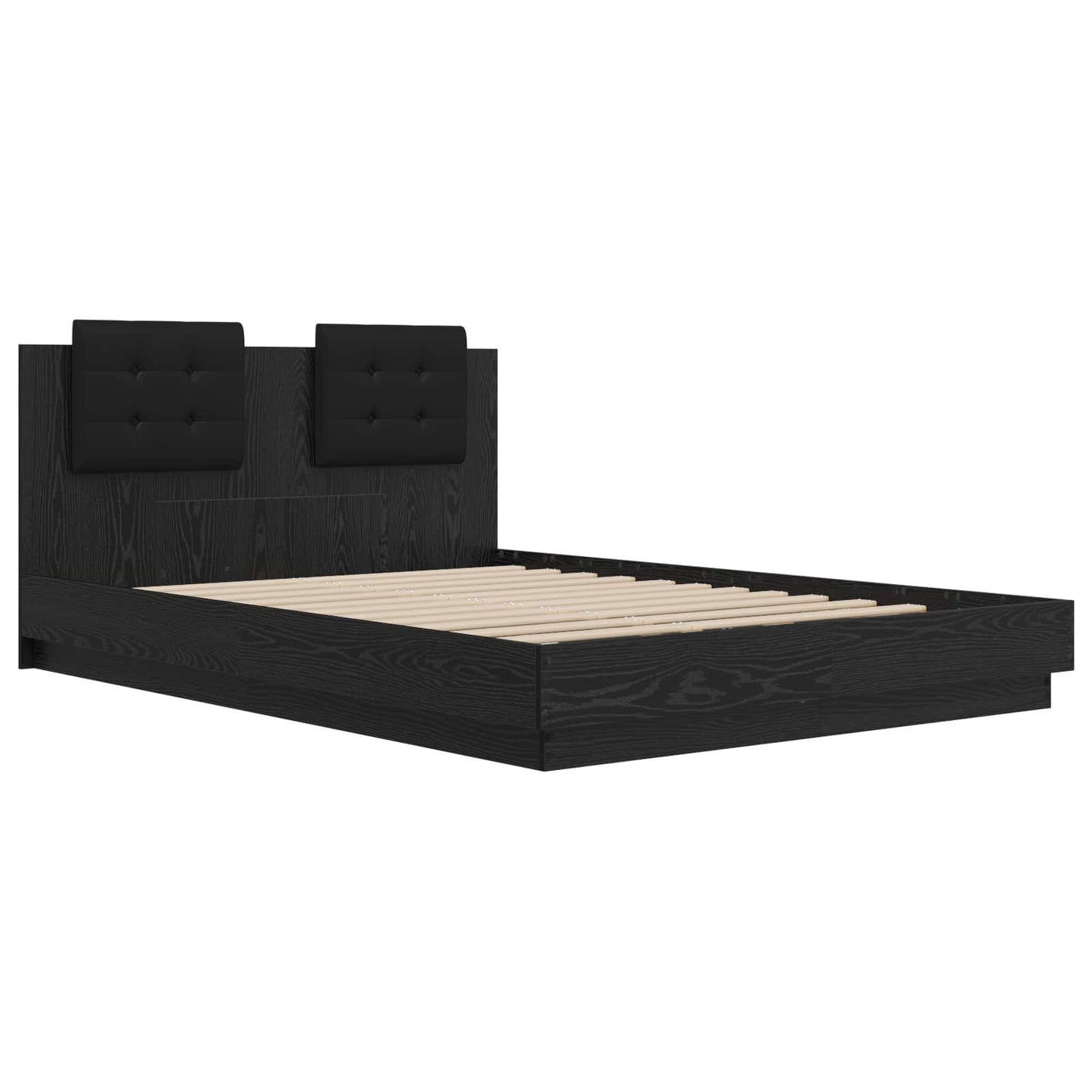 Struttura letto con testata Rovere Nero 160 x 200 cm
