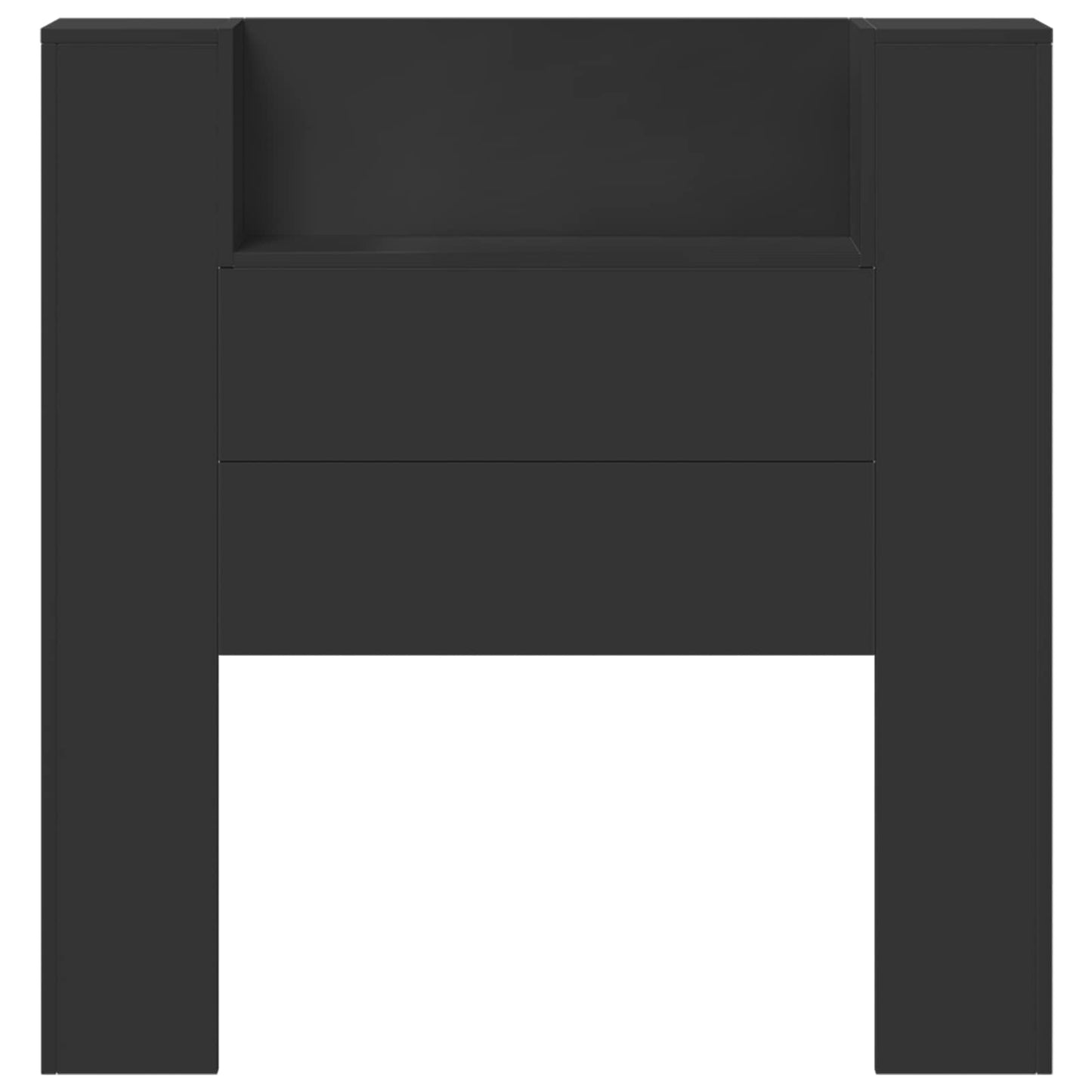 Testiera Nero 100 x 16,5 x 103,5 cm Legno multistrato