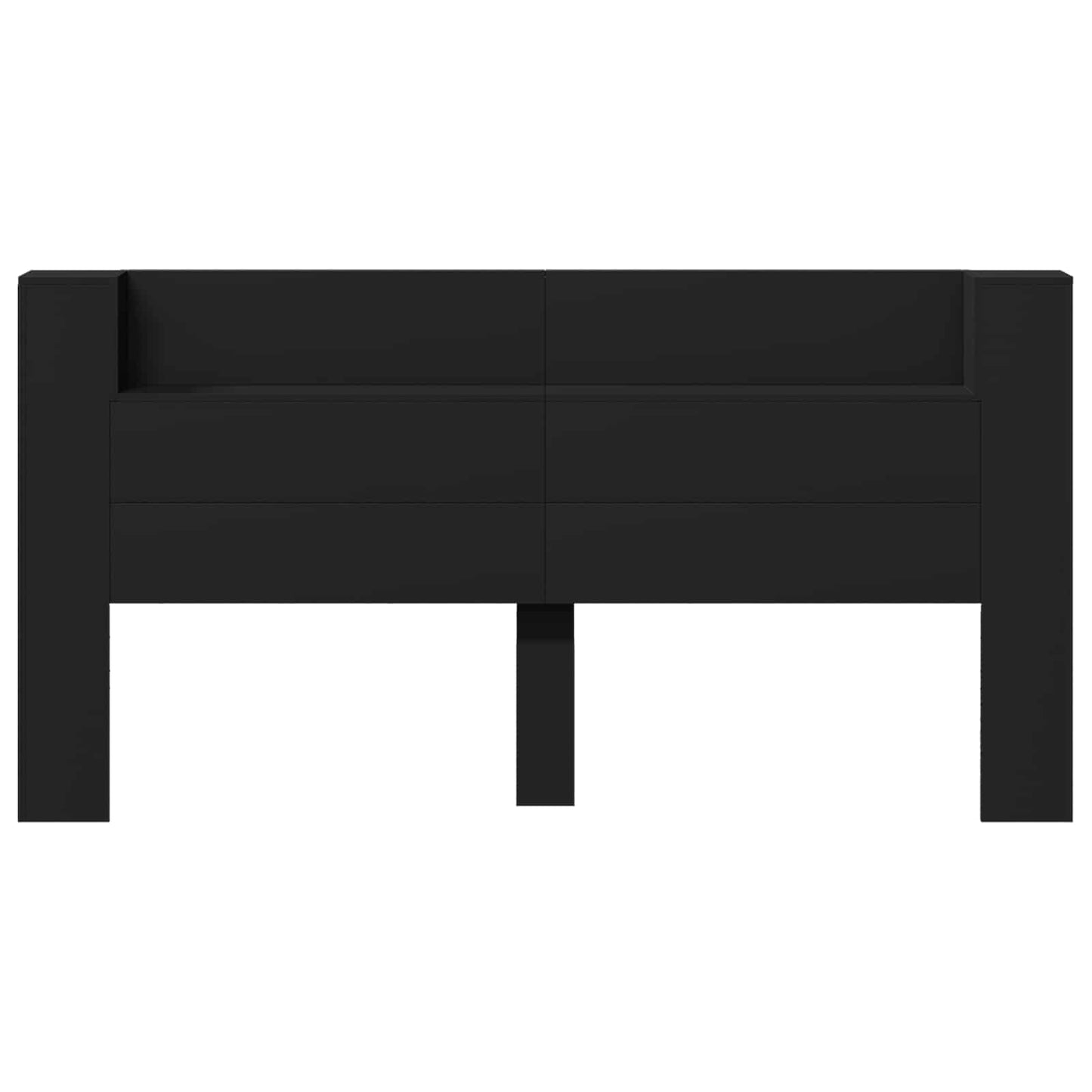 Testiera Nero 200 x 16,5 x 103,5 cm Legno multistrato