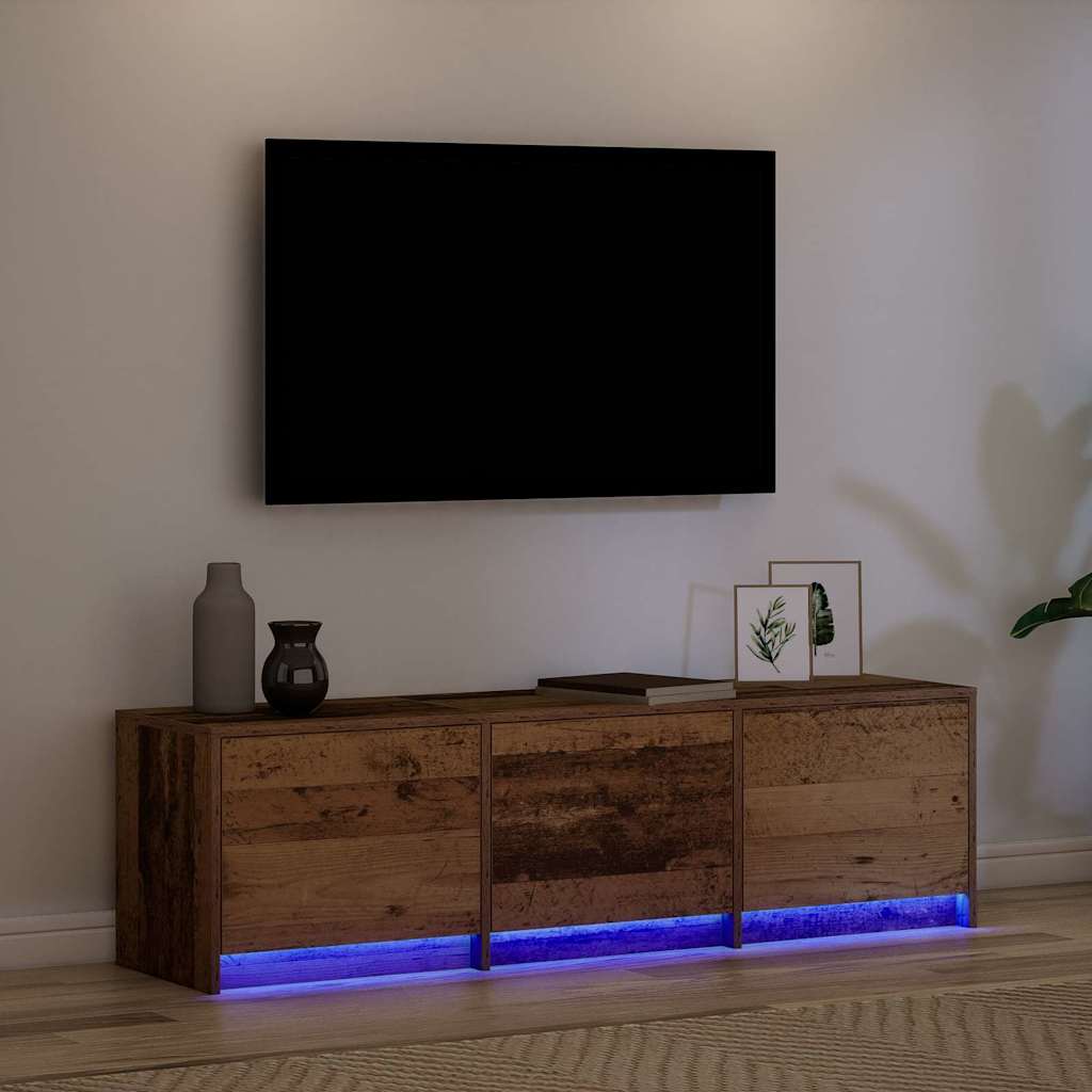 Mobile TV con LED con cassetto Legno vecchio 140 x 34 x 40 cm