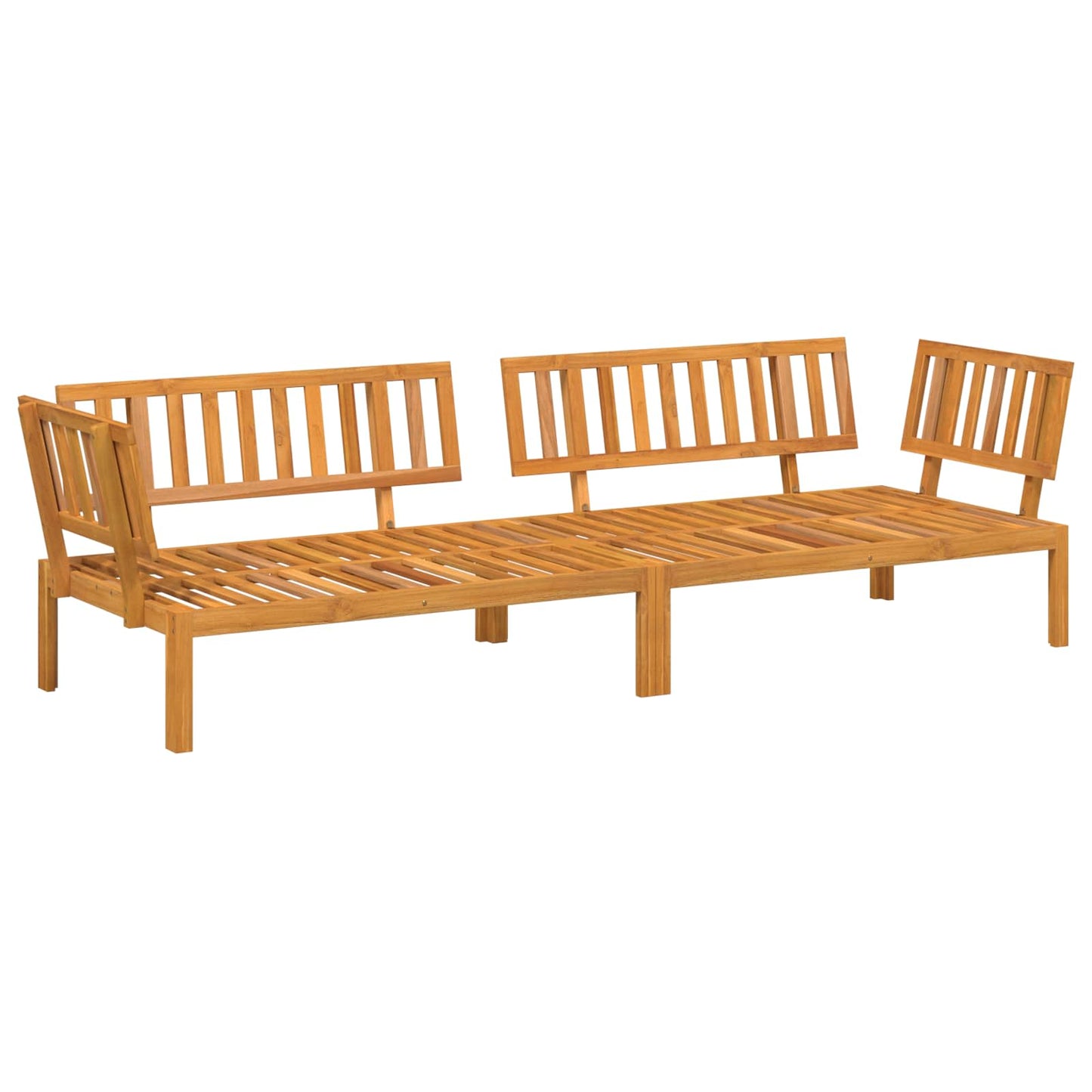 Set di divani con cuscino 2 pcs Beige Legno di Acacia Massello
